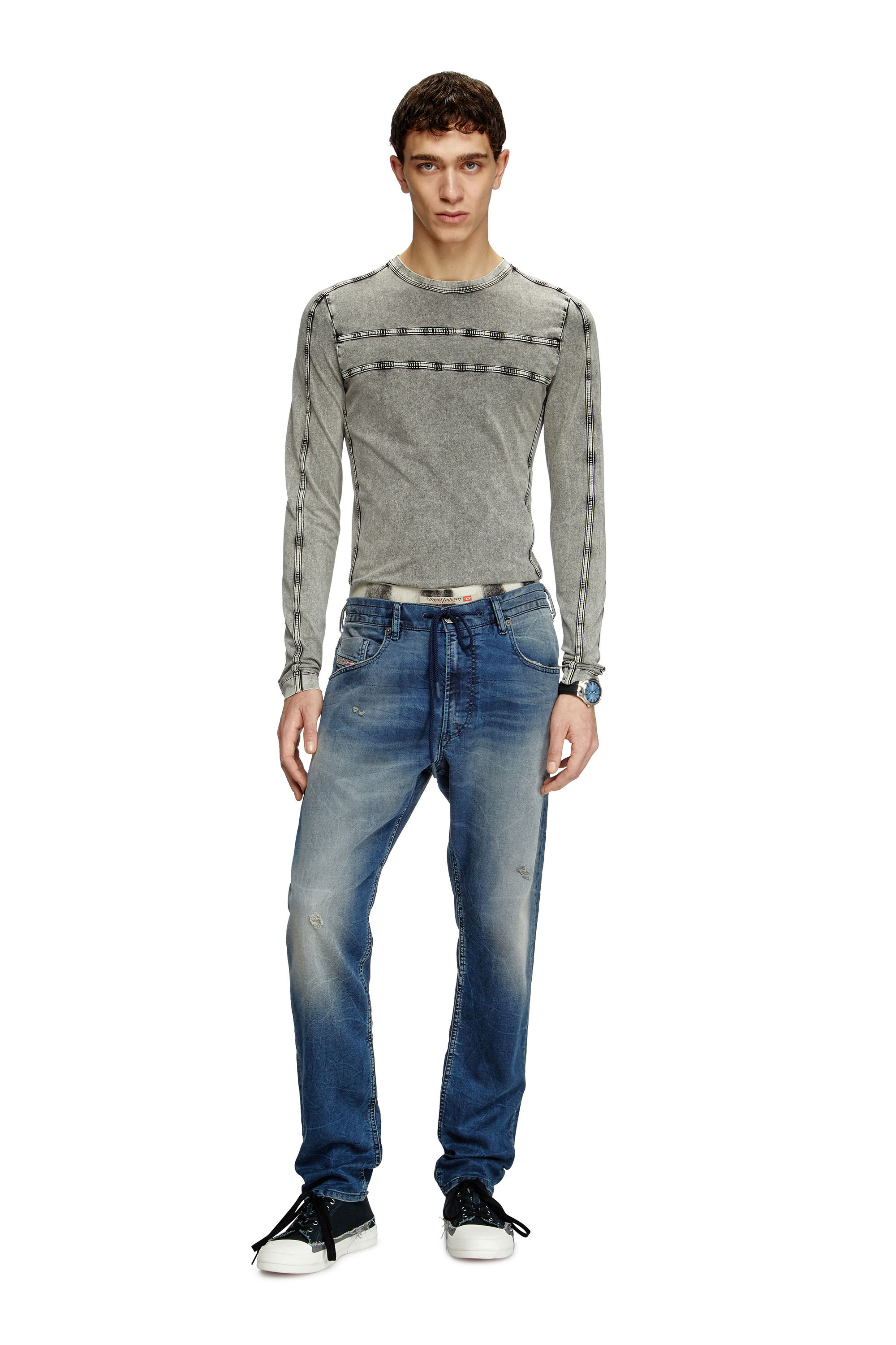 Diesel - Man's Regular 2032 D-Krooley Joggjeans® 068PI, Medium blue - 1