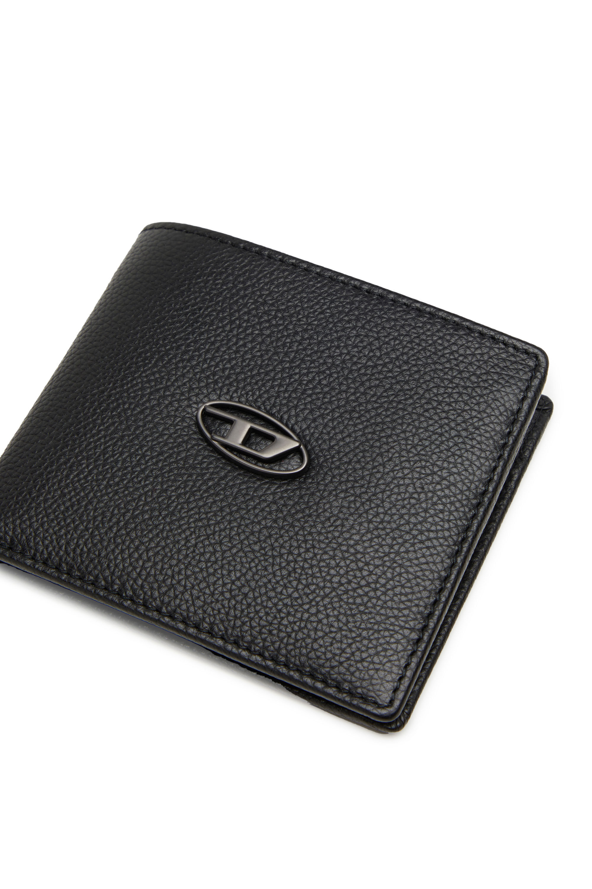 Diesel - BI FOLD COIN S, Man's Bi-fold wallet in grainy leather in Black - 4