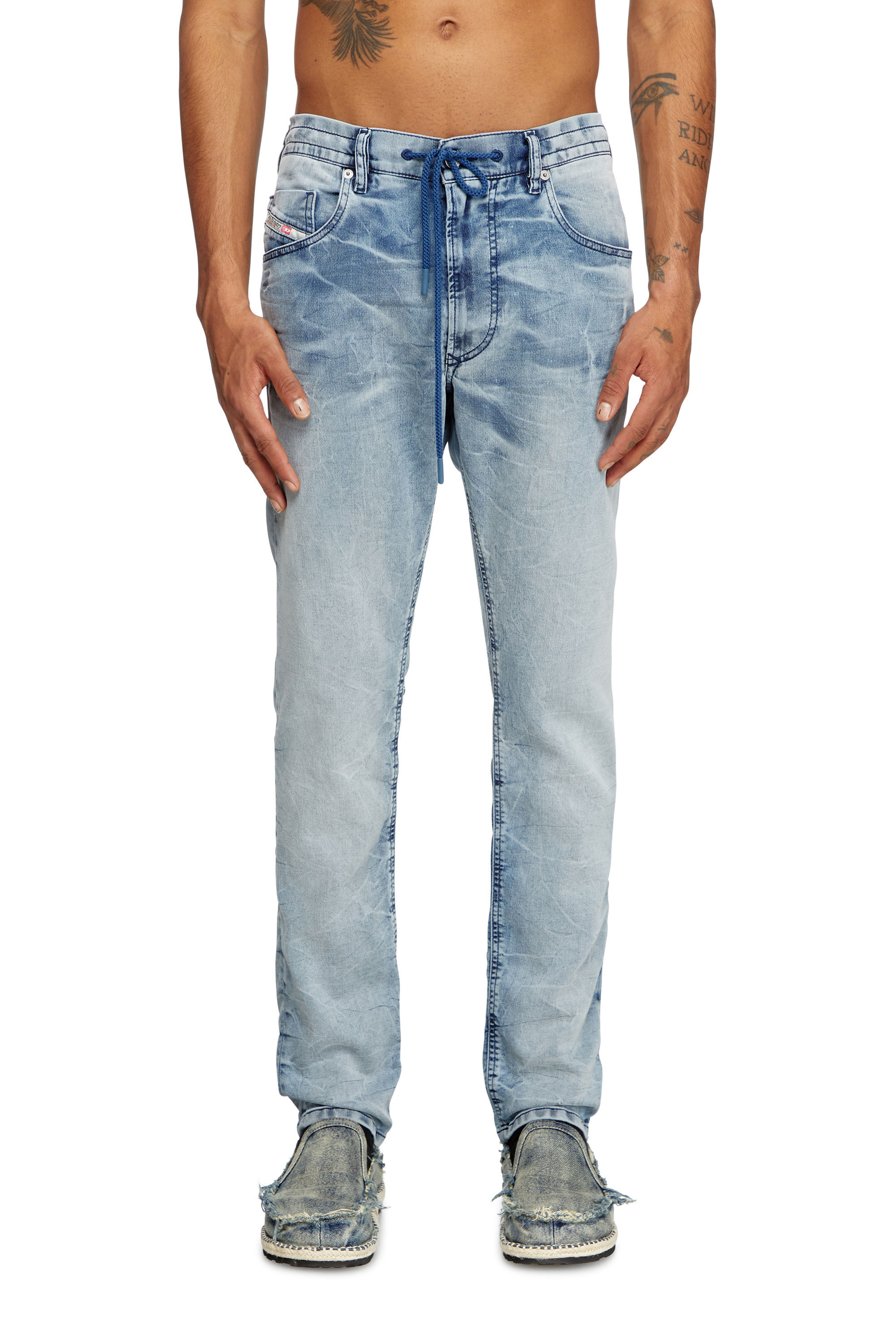 Diesel - Man's Regular 2032 D-Krooley Joggjeans® 068PK, Light Blue - 3