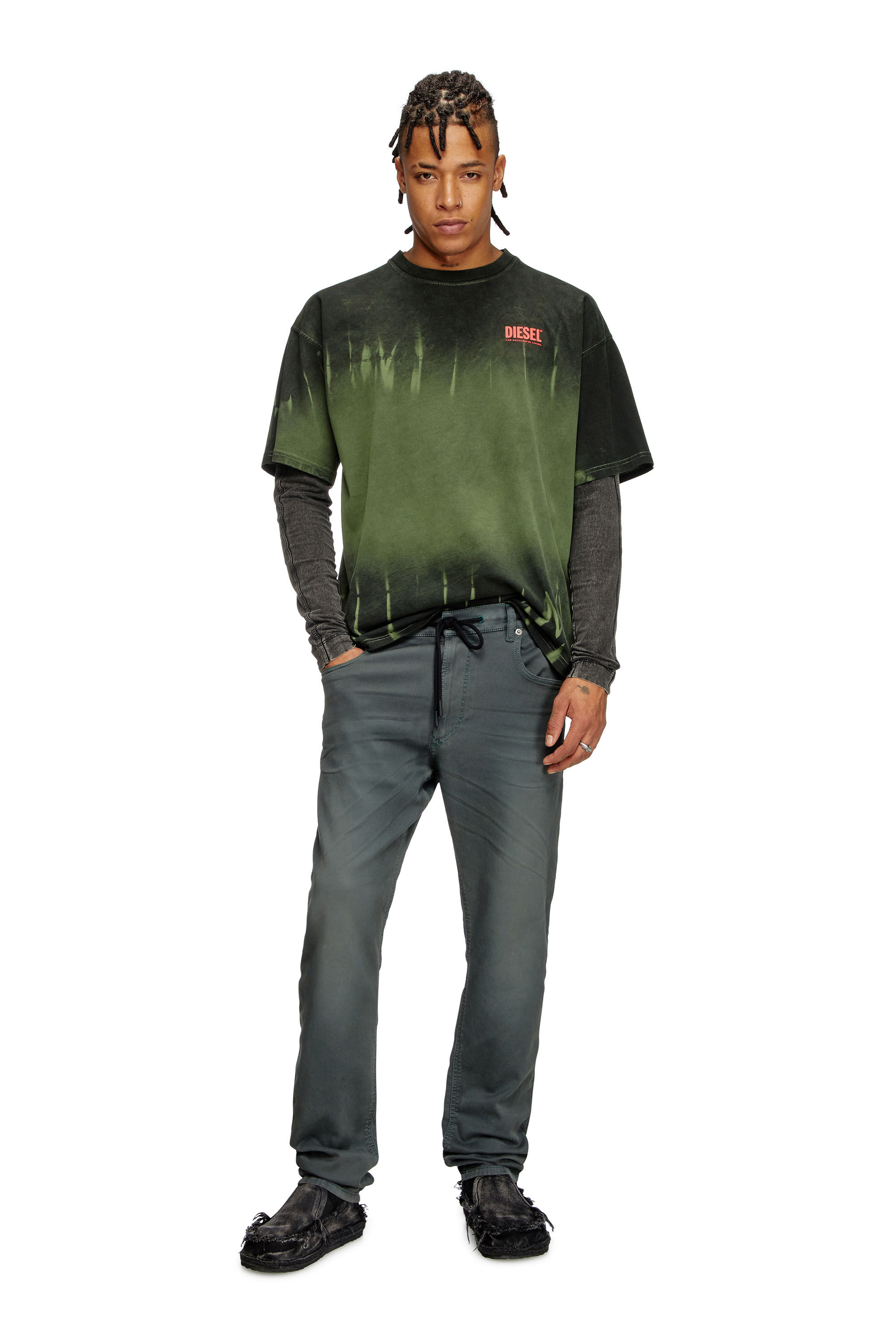 Diesel - Man's Regular 2032 D-Krooley Joggjeans® 0670M, Grey - 1