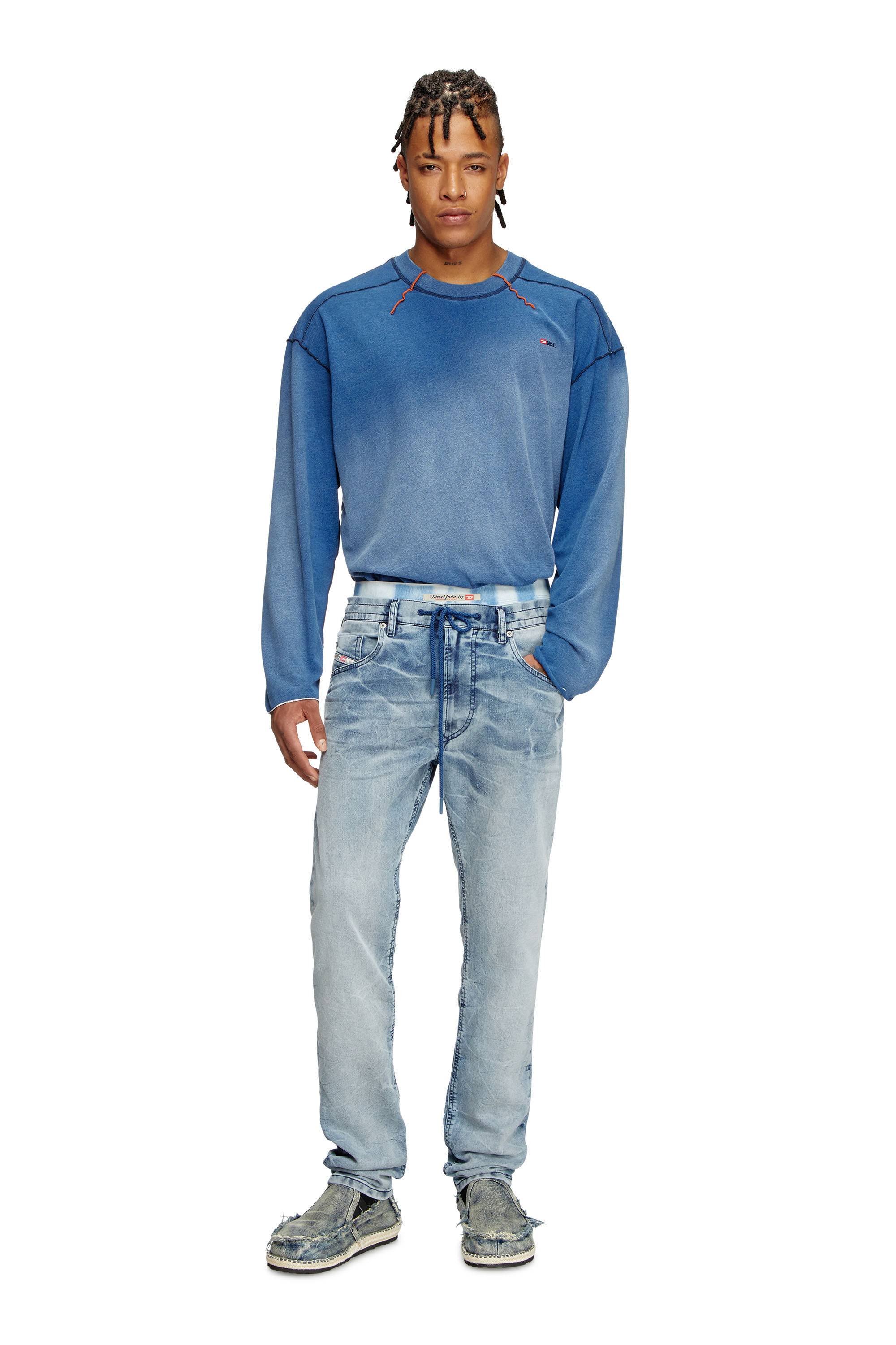 Diesel - Man's Regular 2032 D-Krooley Joggjeans® 068PK, Light Blue - 1