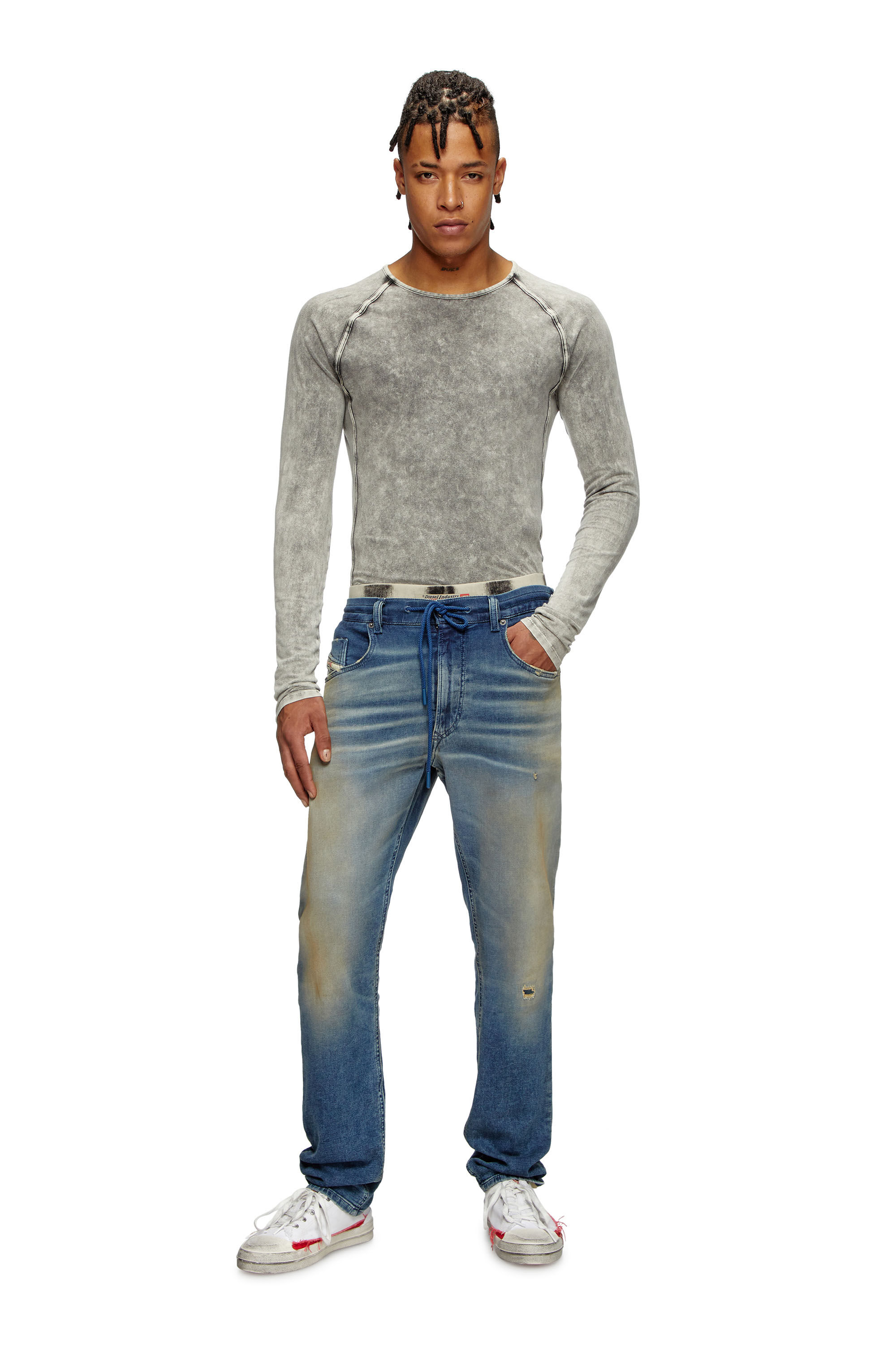 Diesel - Man's Regular 2032 D-Krooley Joggjeans® 068PQ, Medium blue - 1
