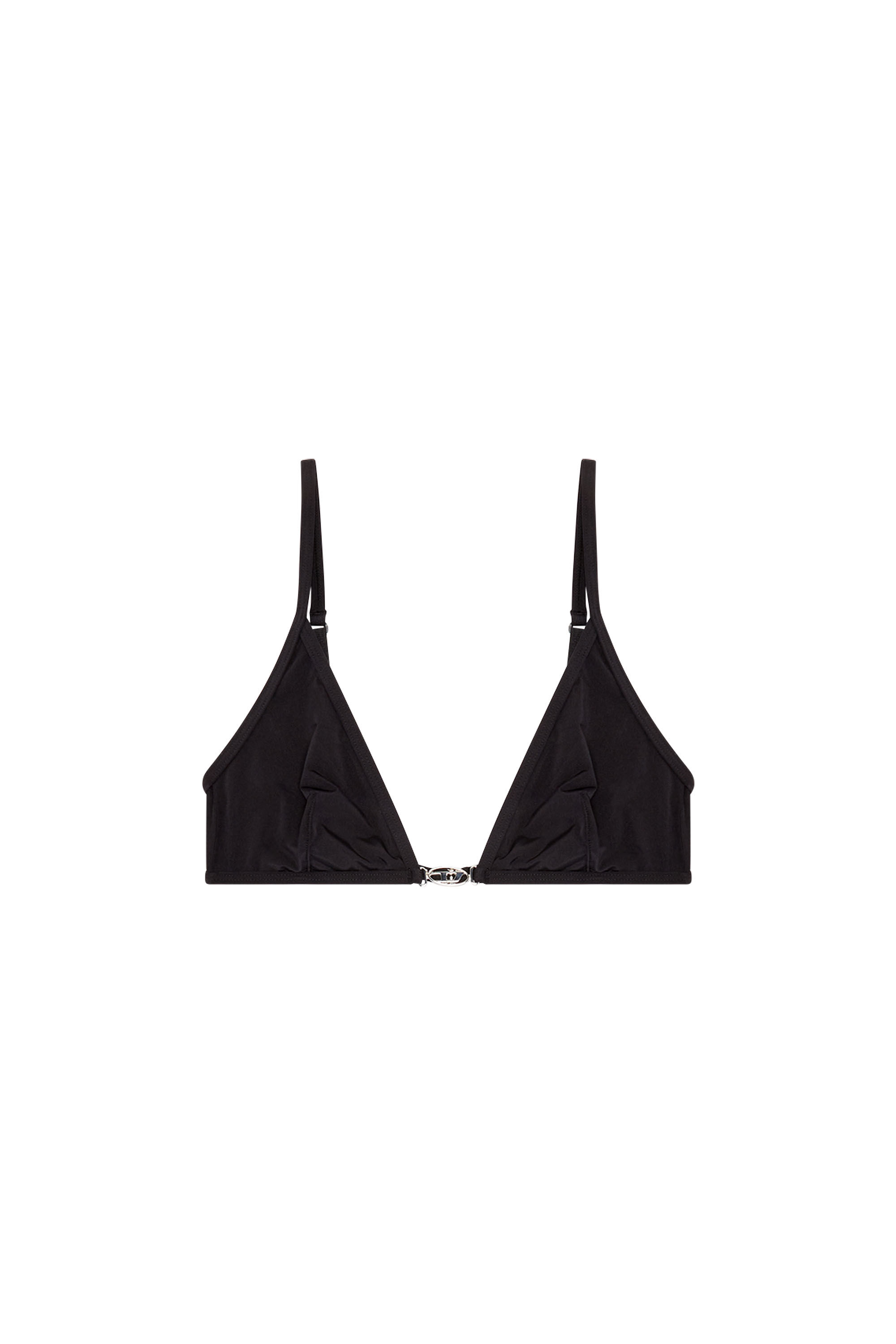 Diesel - UFSB-OVAL-D-TRIANGLE-BRA, Woman's Triangle bra with Oval D plaque in Black - 2