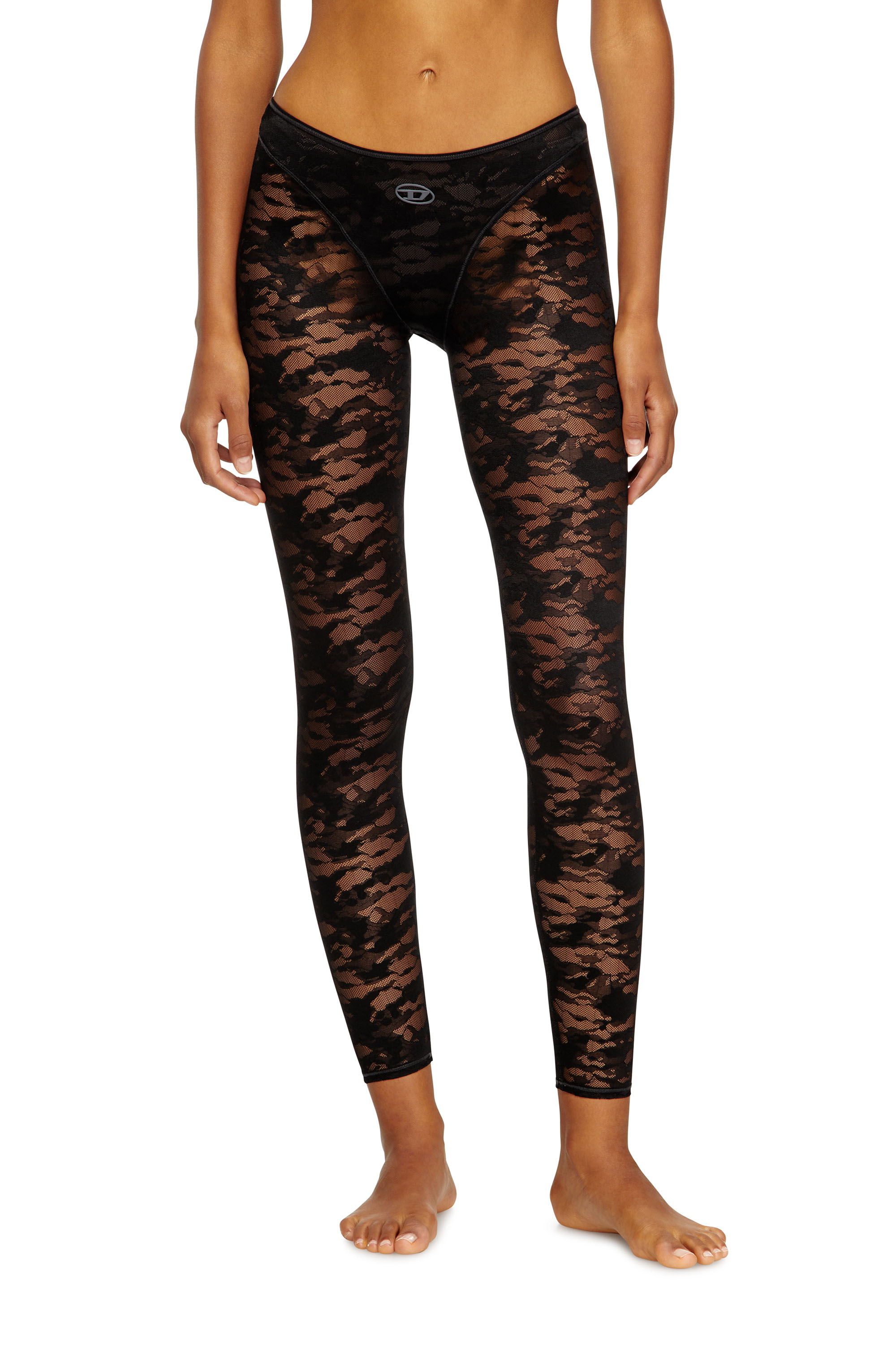 Diesel - CLAIRE-UTLT, Woman's Camo lace leggings in Black - 2