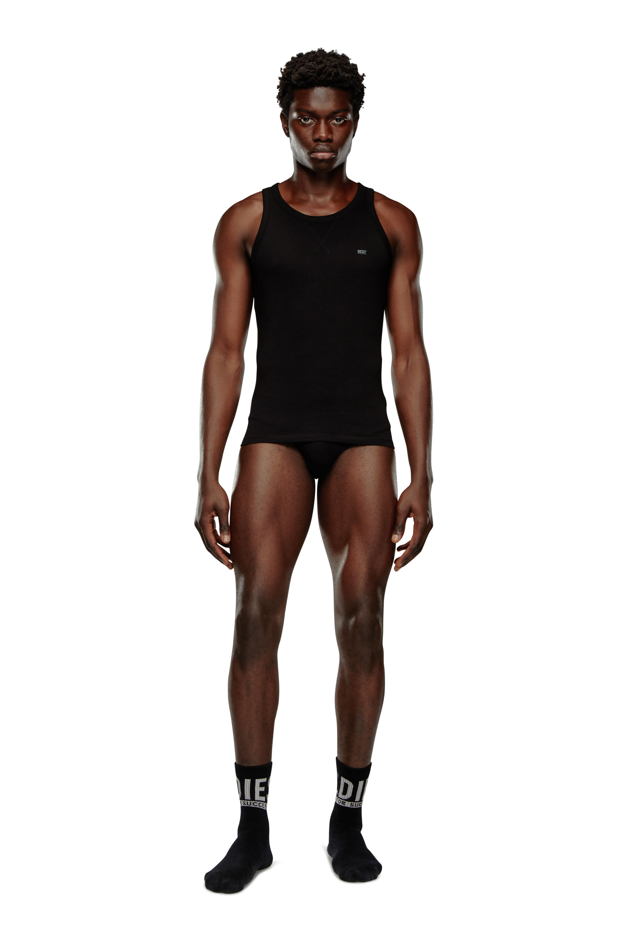 Diesel - UMTK-WALTYTWOPACK, Man's Two-pack of cotton tank tops in Black - 3