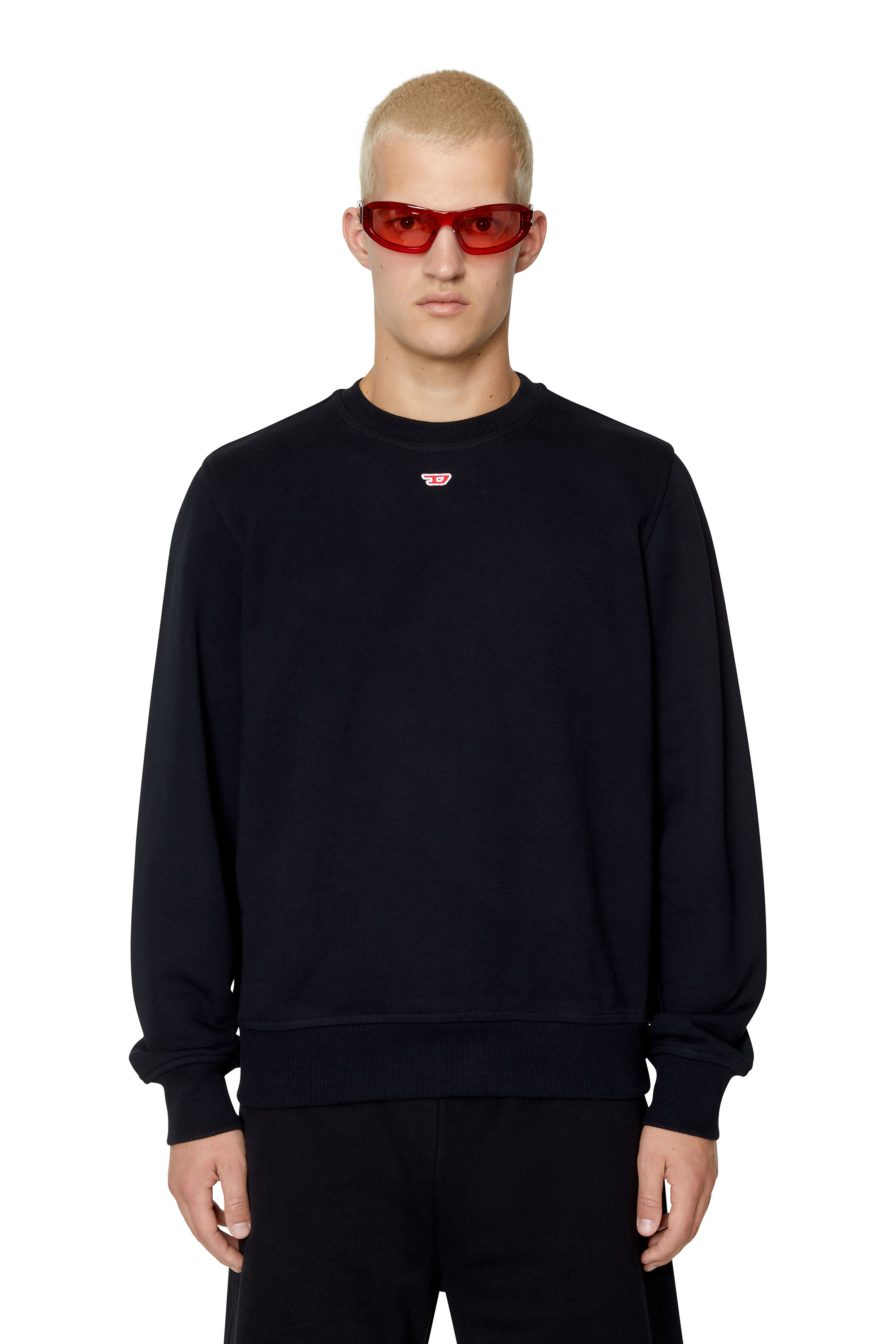 Diesel - S-GINN-D, Unisex's Sweatshirt with mini D patch in Black - 1