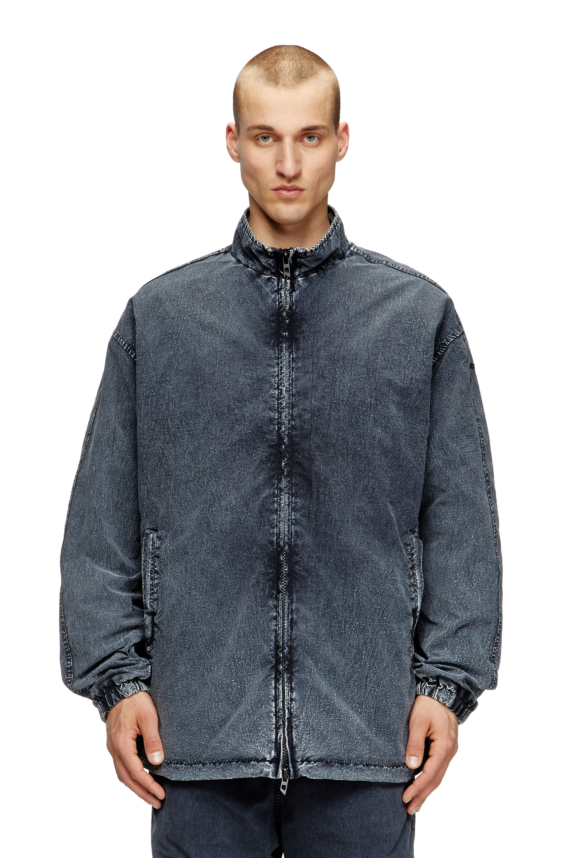 Diesel - J-WILSON, Man's Jacket in recycled nylon taslan in Black - 1