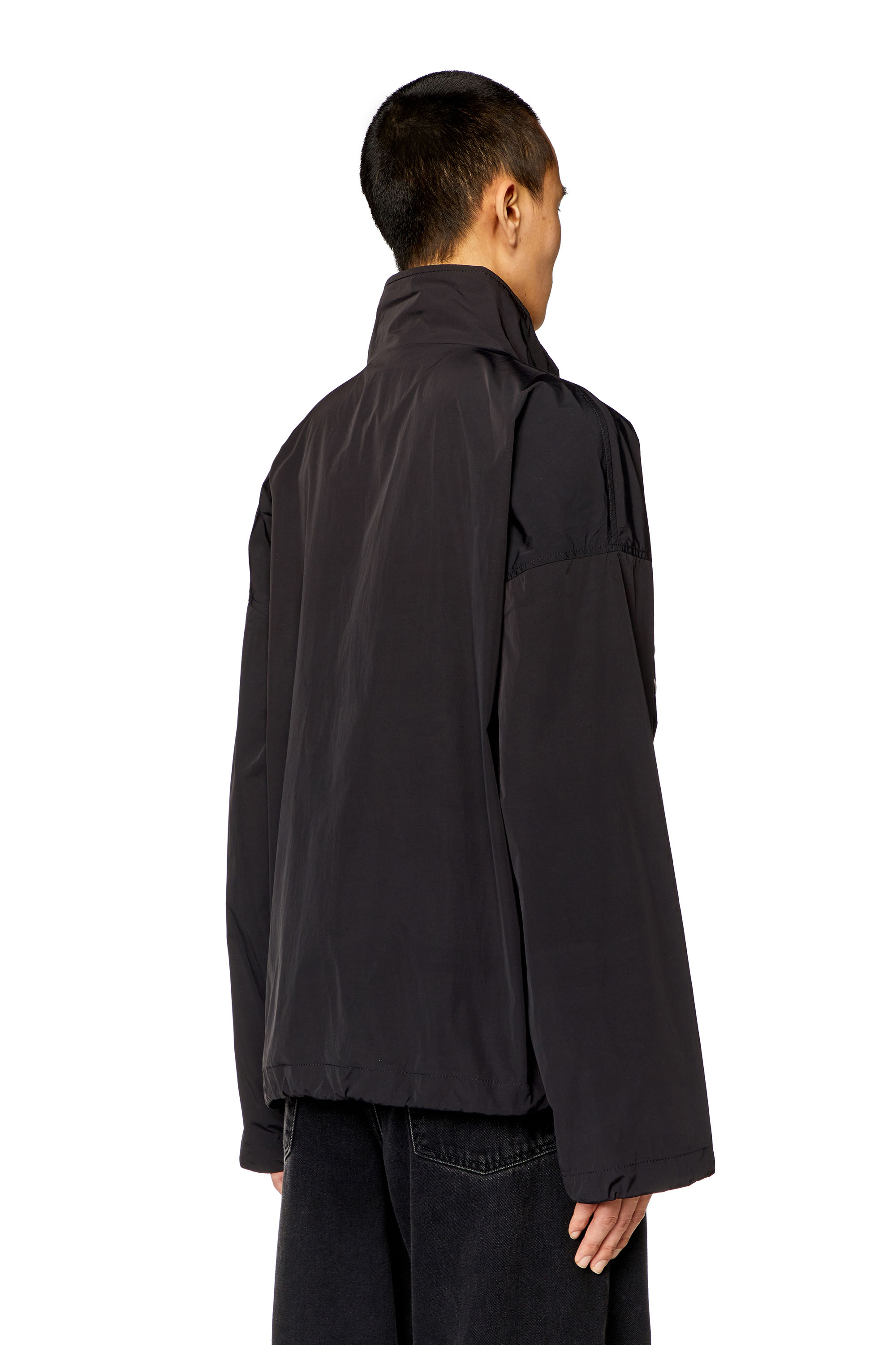 Diesel - J-VATEL, Man's Taslan jacket with piped Oval D in Black - 4