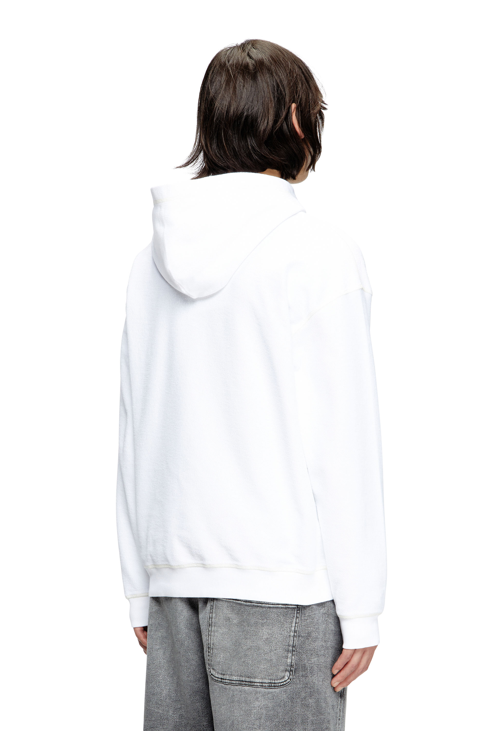 Diesel - S-BOXT-HOOD-HOSHI, Unisex's Hoodie with charm necklace print in White - 4