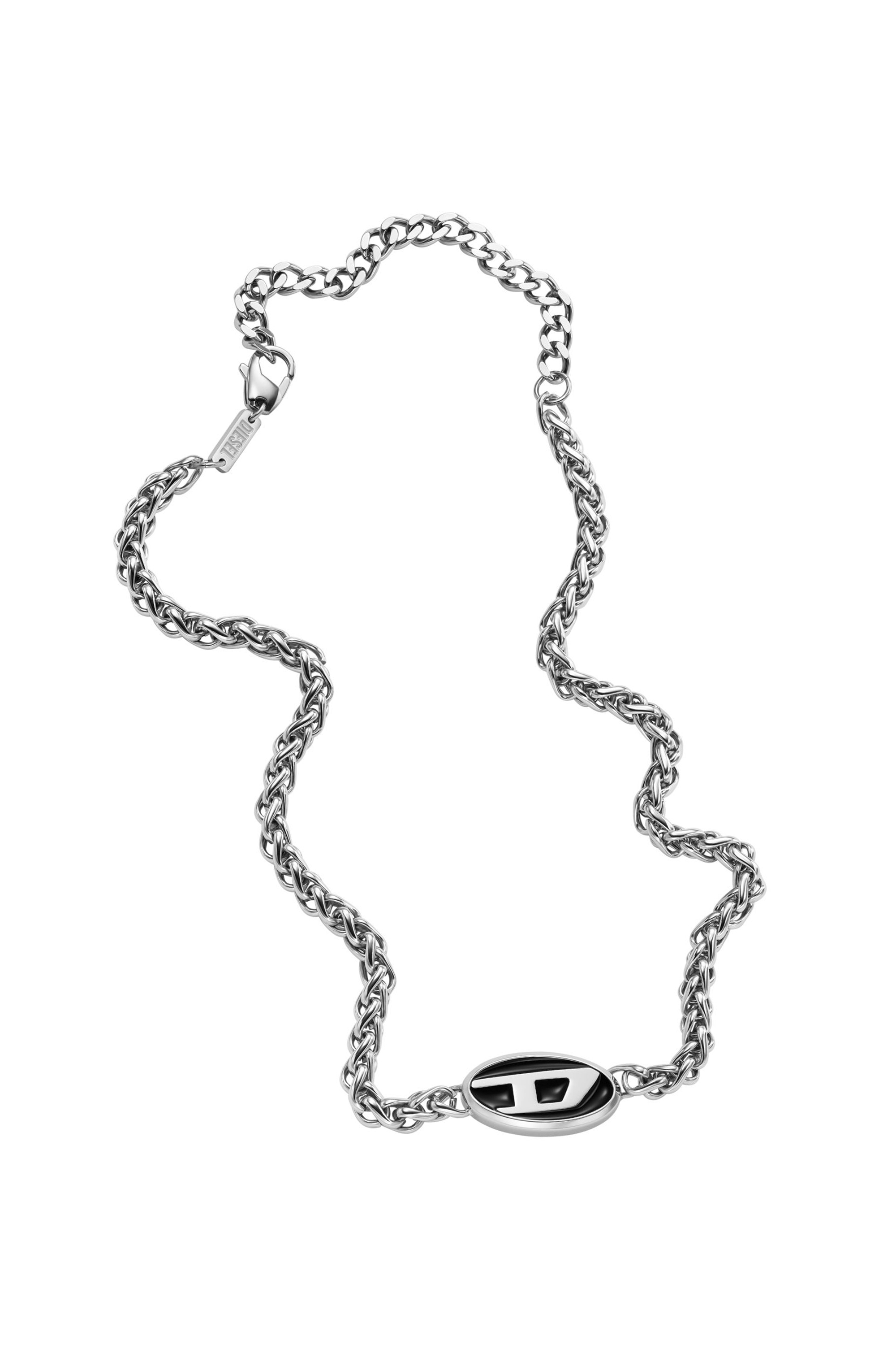 Diesel - DX1470, Unisex's Stainless steel chain necklace in Silver/Black - 2