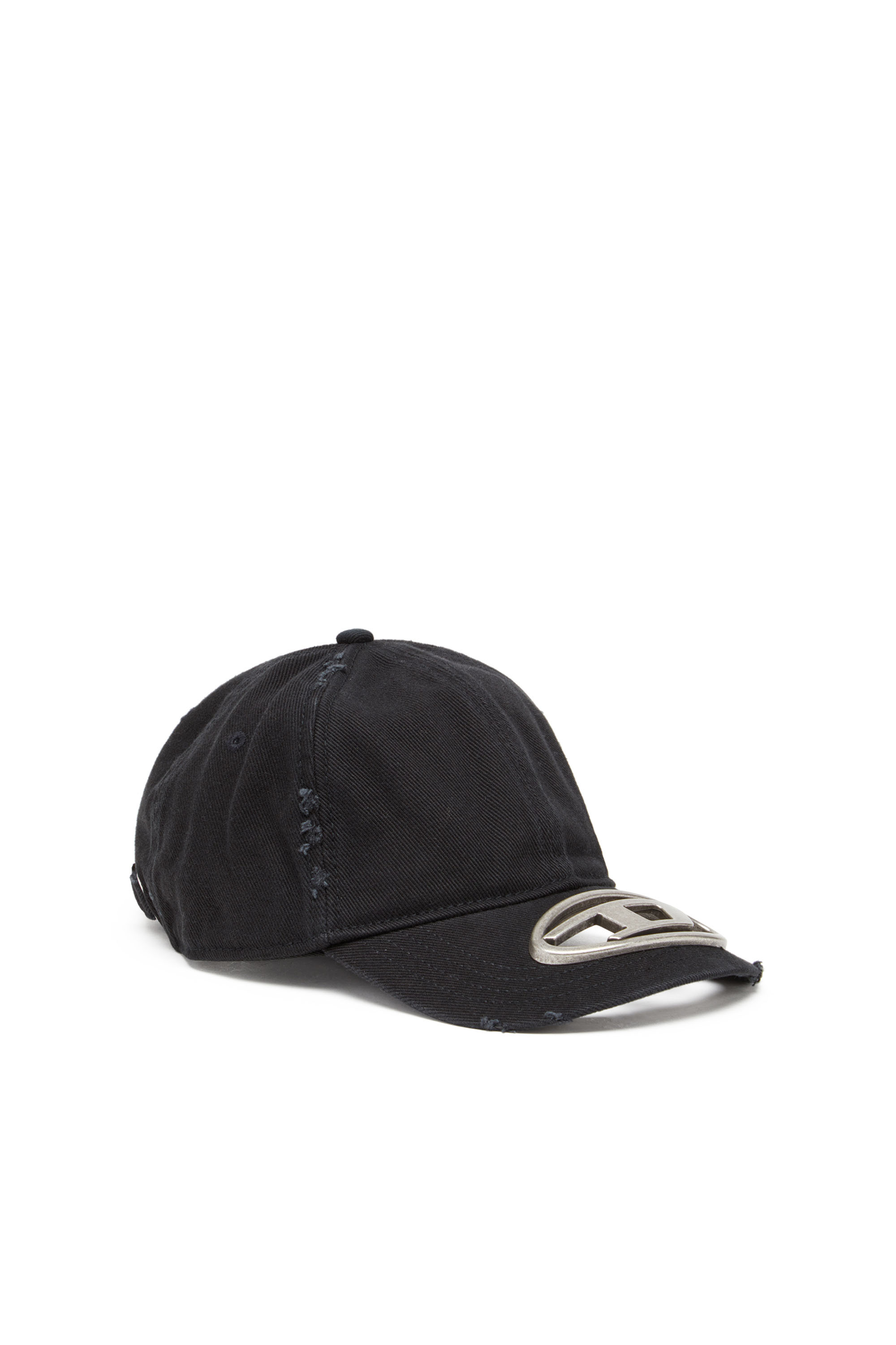 Diesel - C-BEAST-A1, Man's Baseball cap with metal Oval D plaque in Black - 2