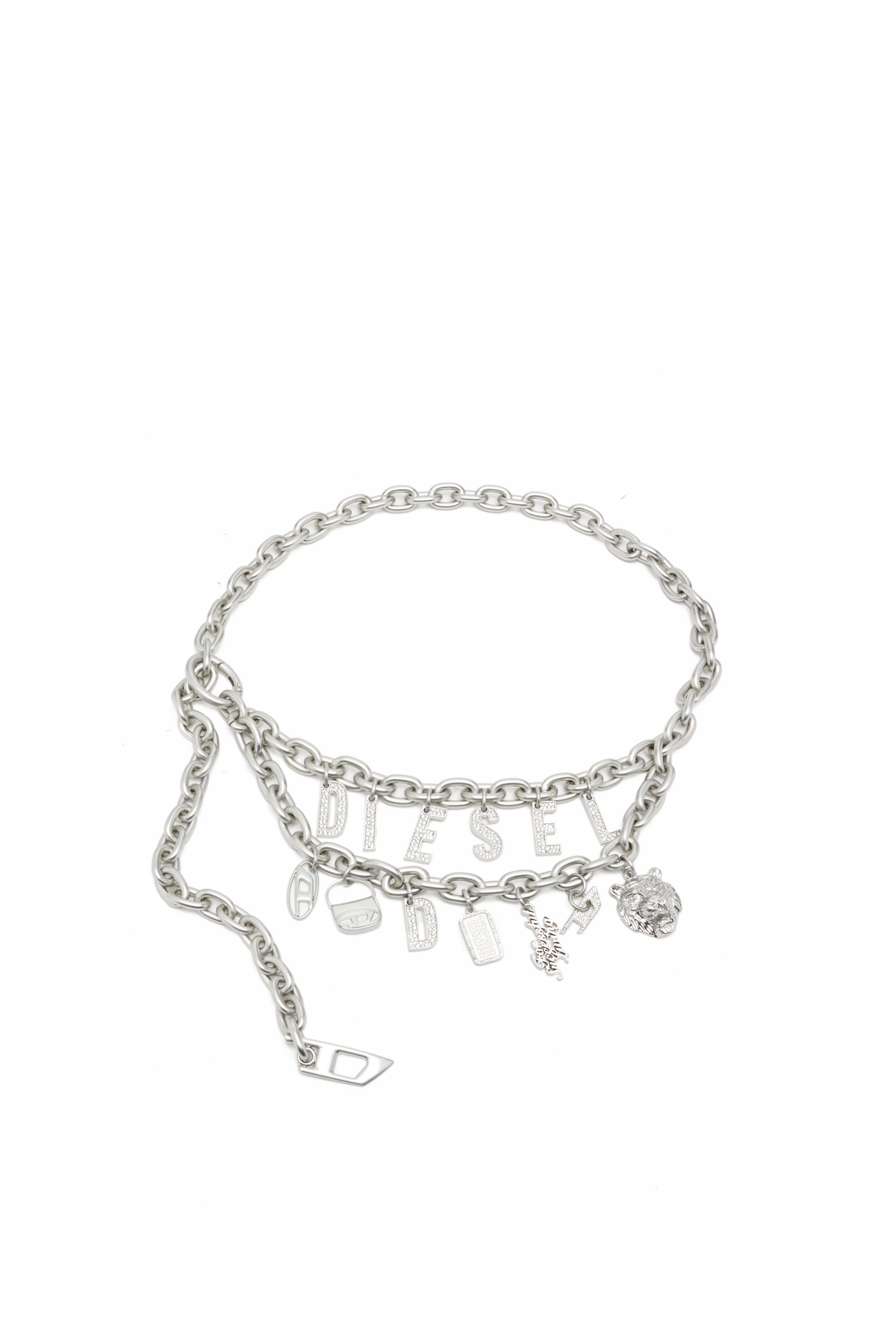 Diesel - HOSHI B-MULTICHARM CHAIN, Unisex's Multi-charm chain belt in Silver - 1