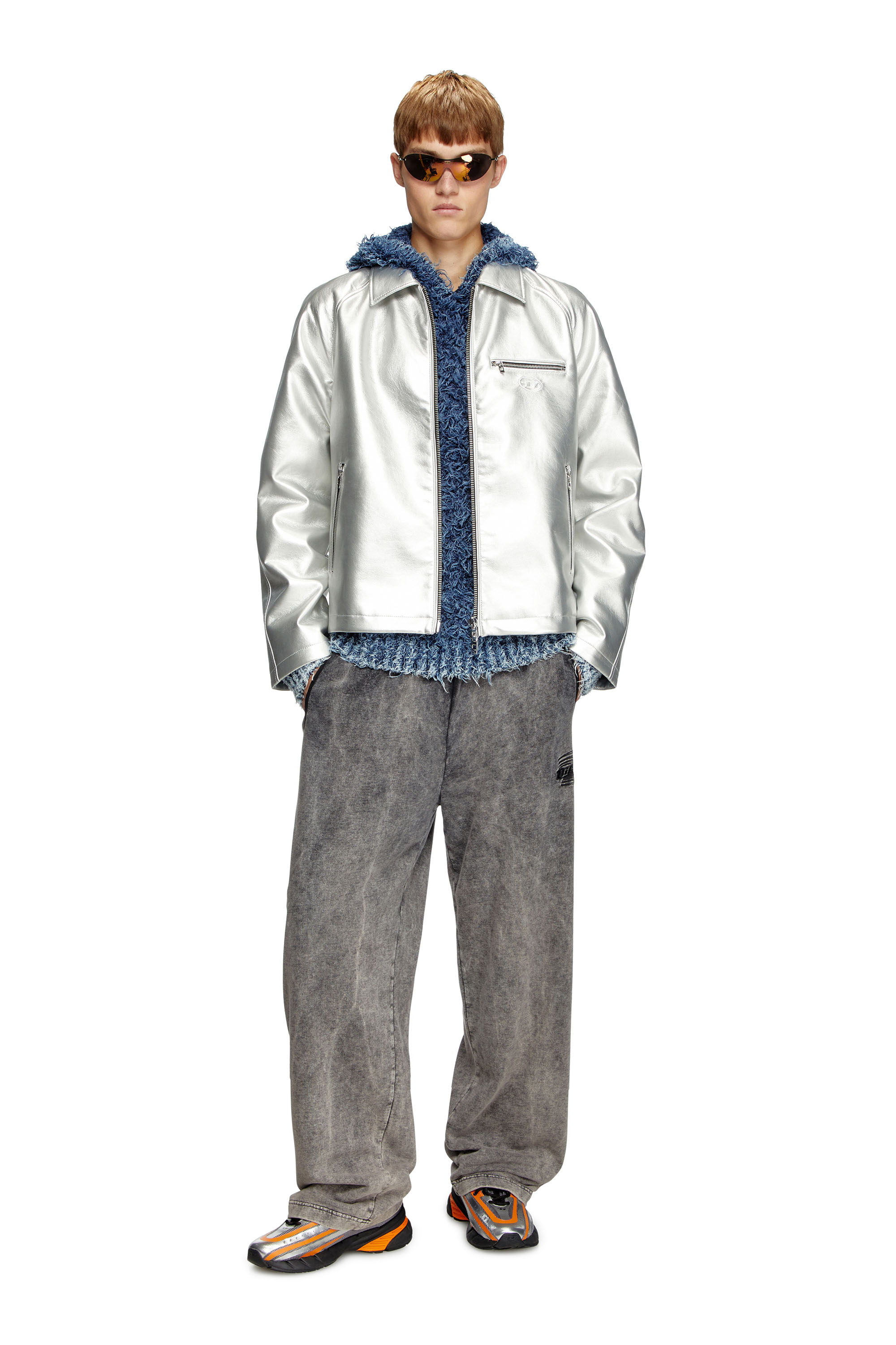 Diesel - J-THOME, Unisex's Metallic coach jacket in Silver - 2