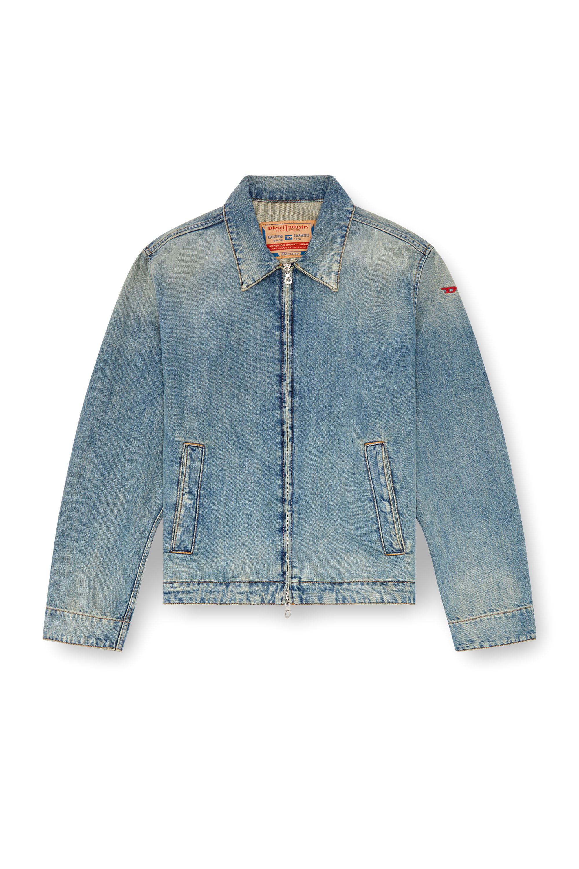 Diesel - D-ROHE, Man's Denim blouson jacket in Light Blue - 3