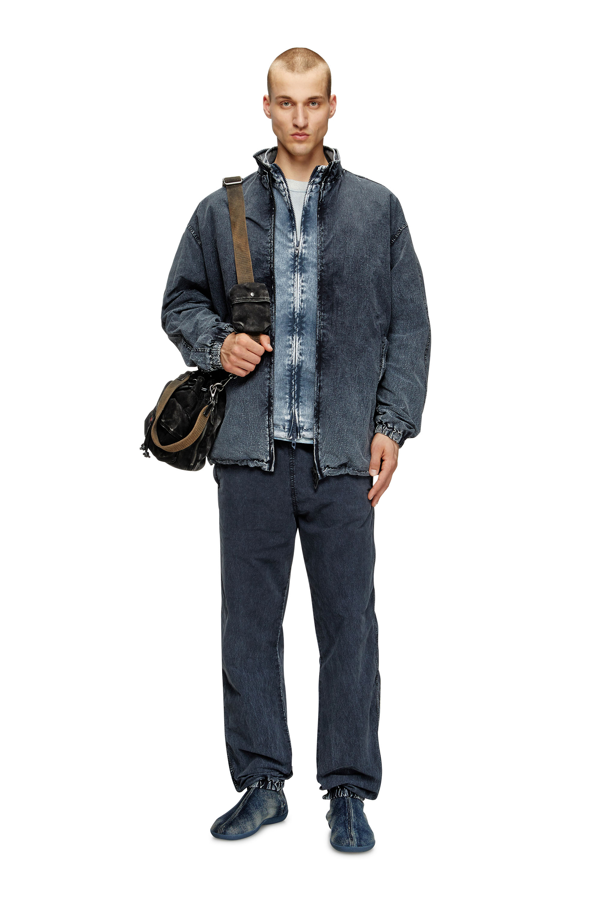 Diesel - J-WILSON, Man's Jacket in recycled nylon taslan in Black - 2