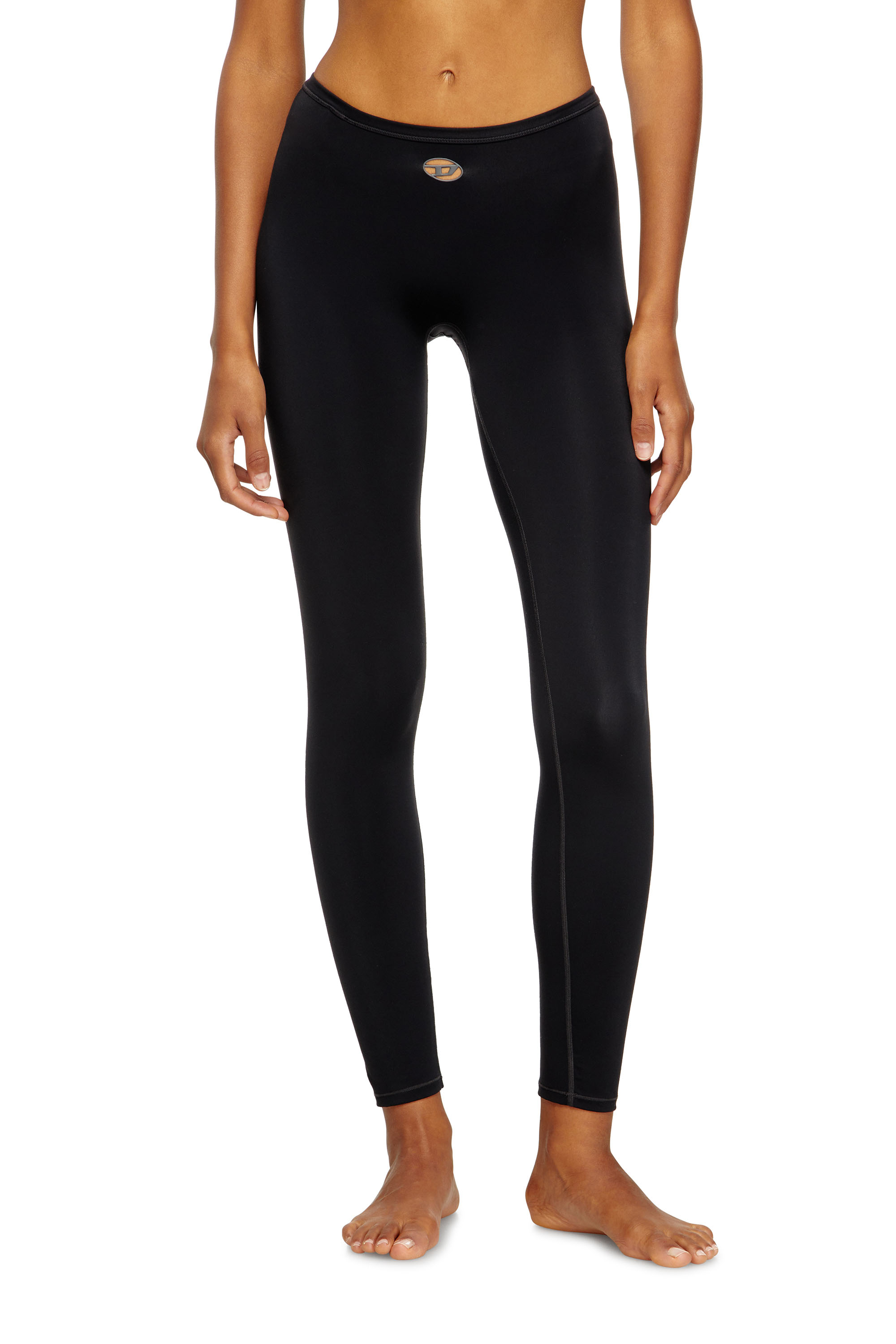 Diesel - MINA-UTLT, Woman's Stretch Nylon leggings in Black - 2
