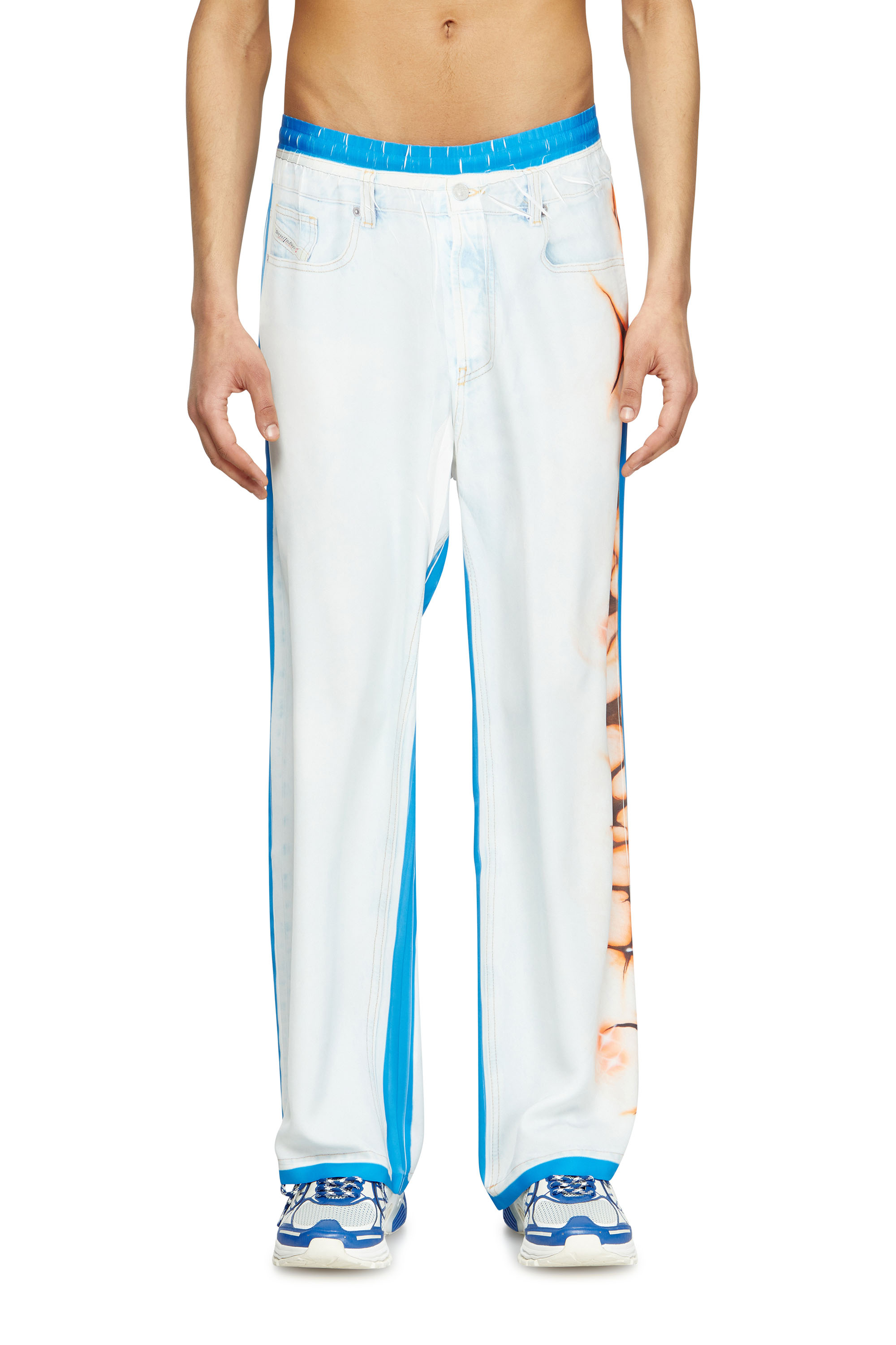 Diesel - P-AFTER-GRAFFITI-JAP, Unisex's Relaxed pant with graffiti print in Blue/White - 2