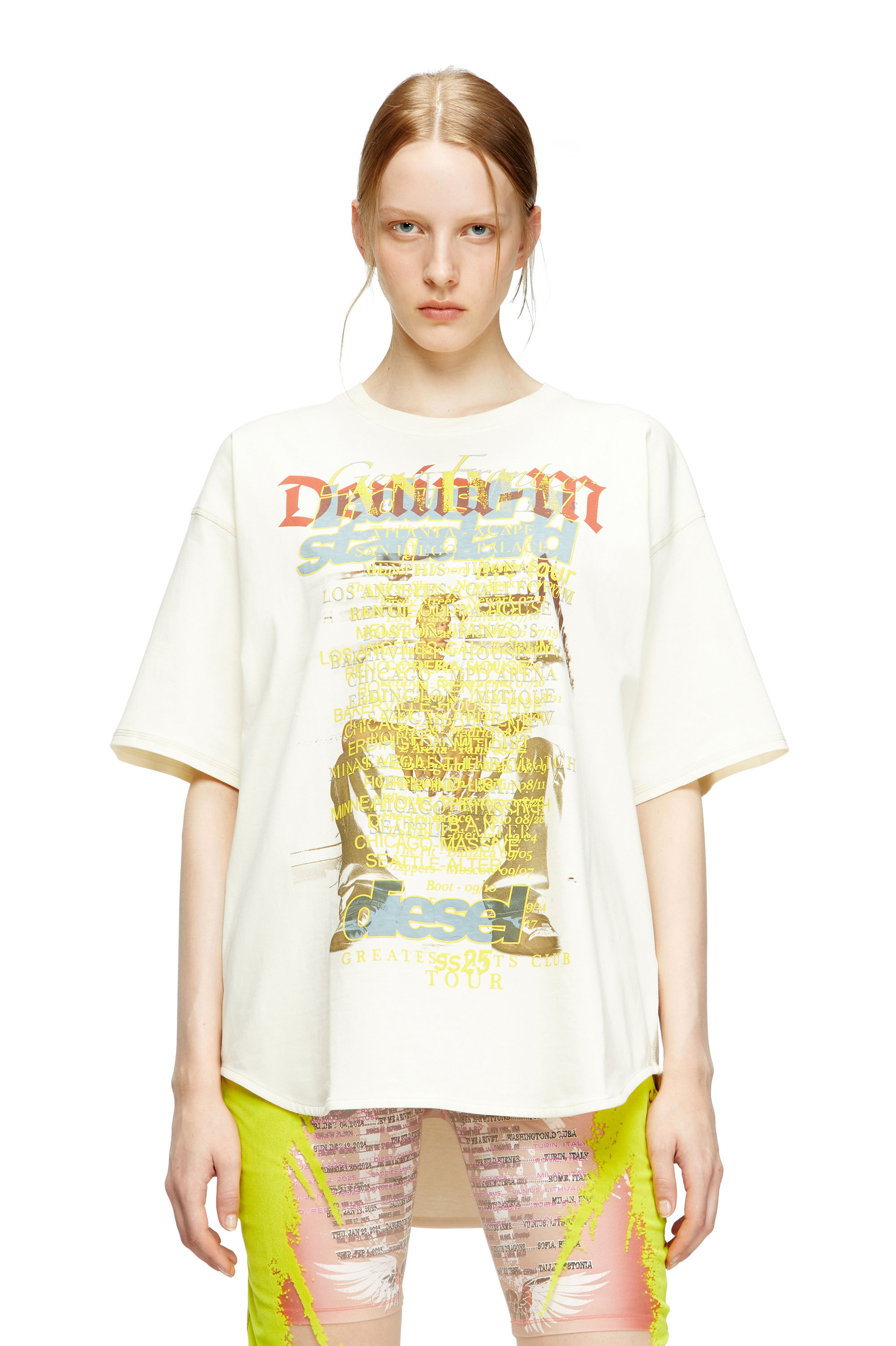 Diesel - T-BIX-AA, Unisex's T-shirt with lyrics print in White - 6
