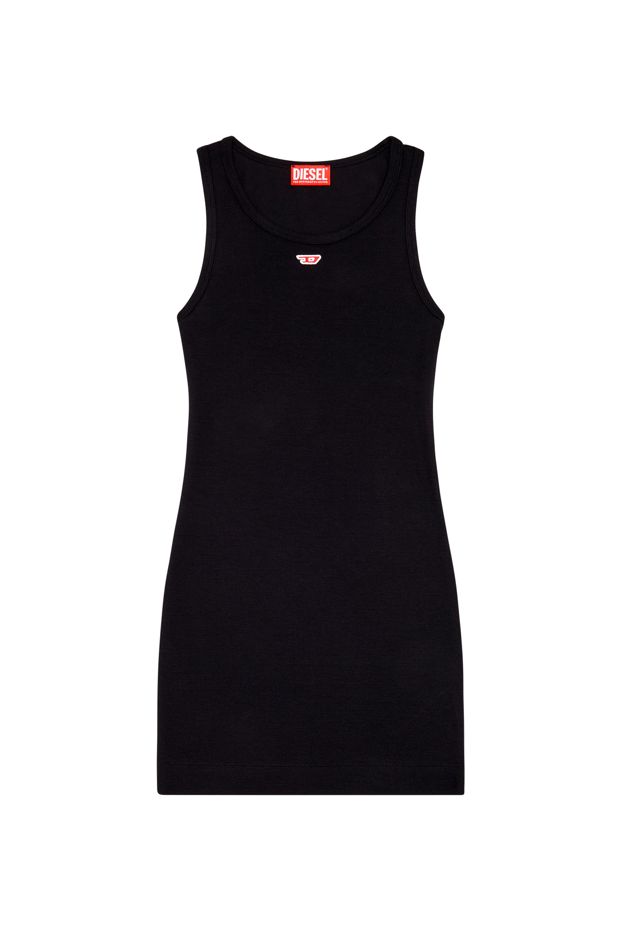 Diesel - D-TANK-D, Woman's Mini tank dress with D logo in Black - 2