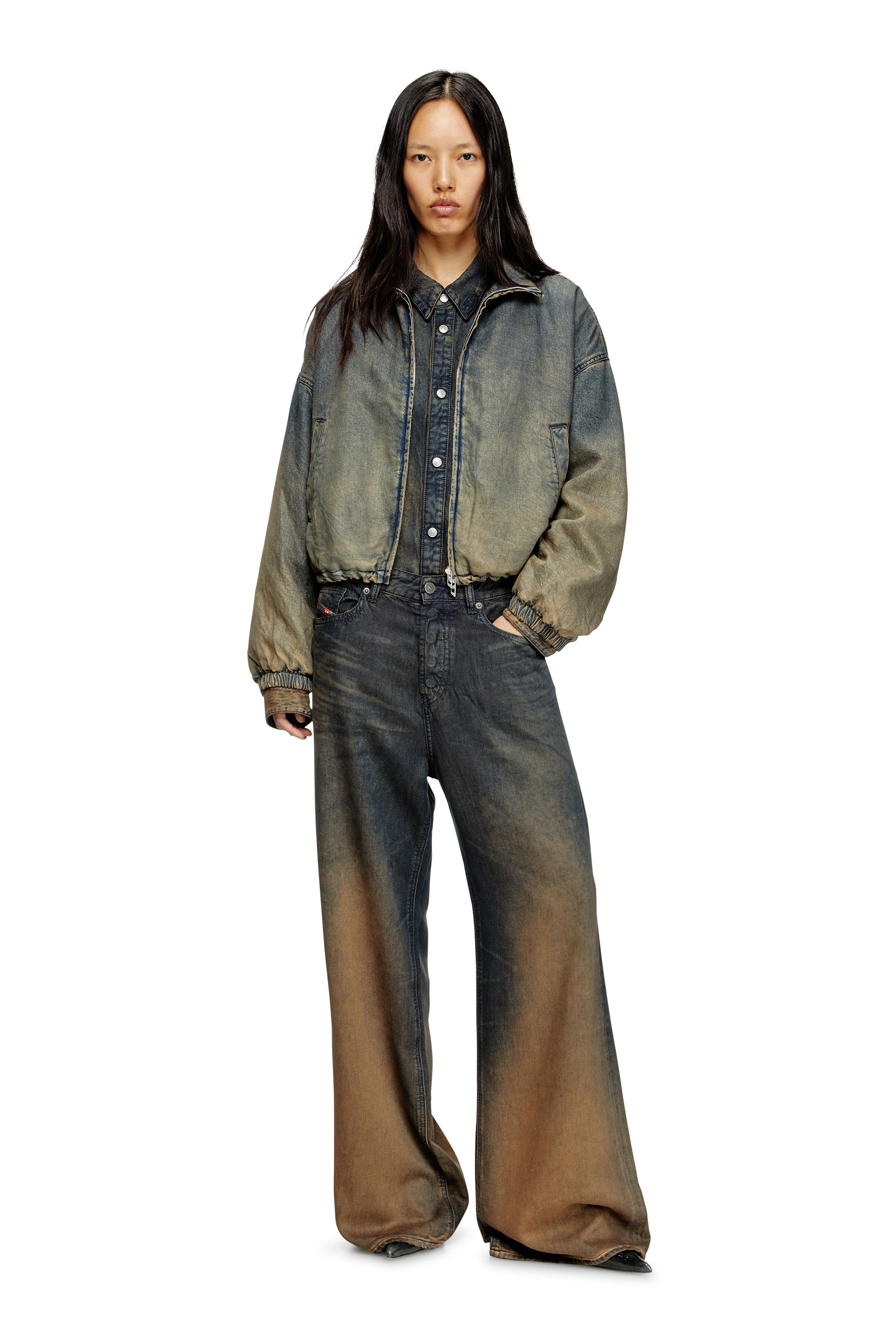 Diesel - Woman's Relaxed Jeans 1996 D-Sire 068TF, Blue/Brown - 1
