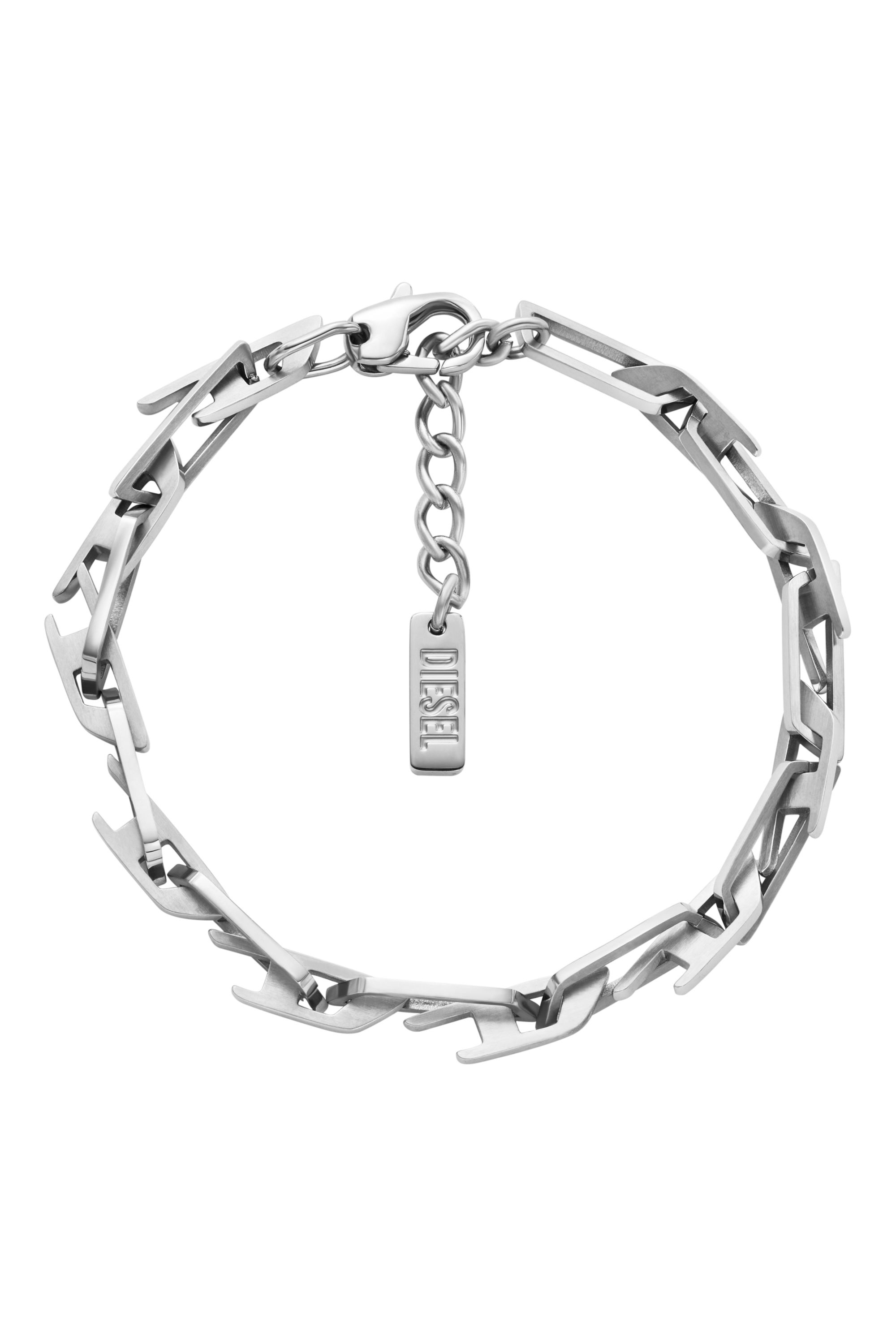 Diesel - DX1536040, Unisex's Stainless Steel Interlocking D Logo Chain Bracelet in Silver - 1