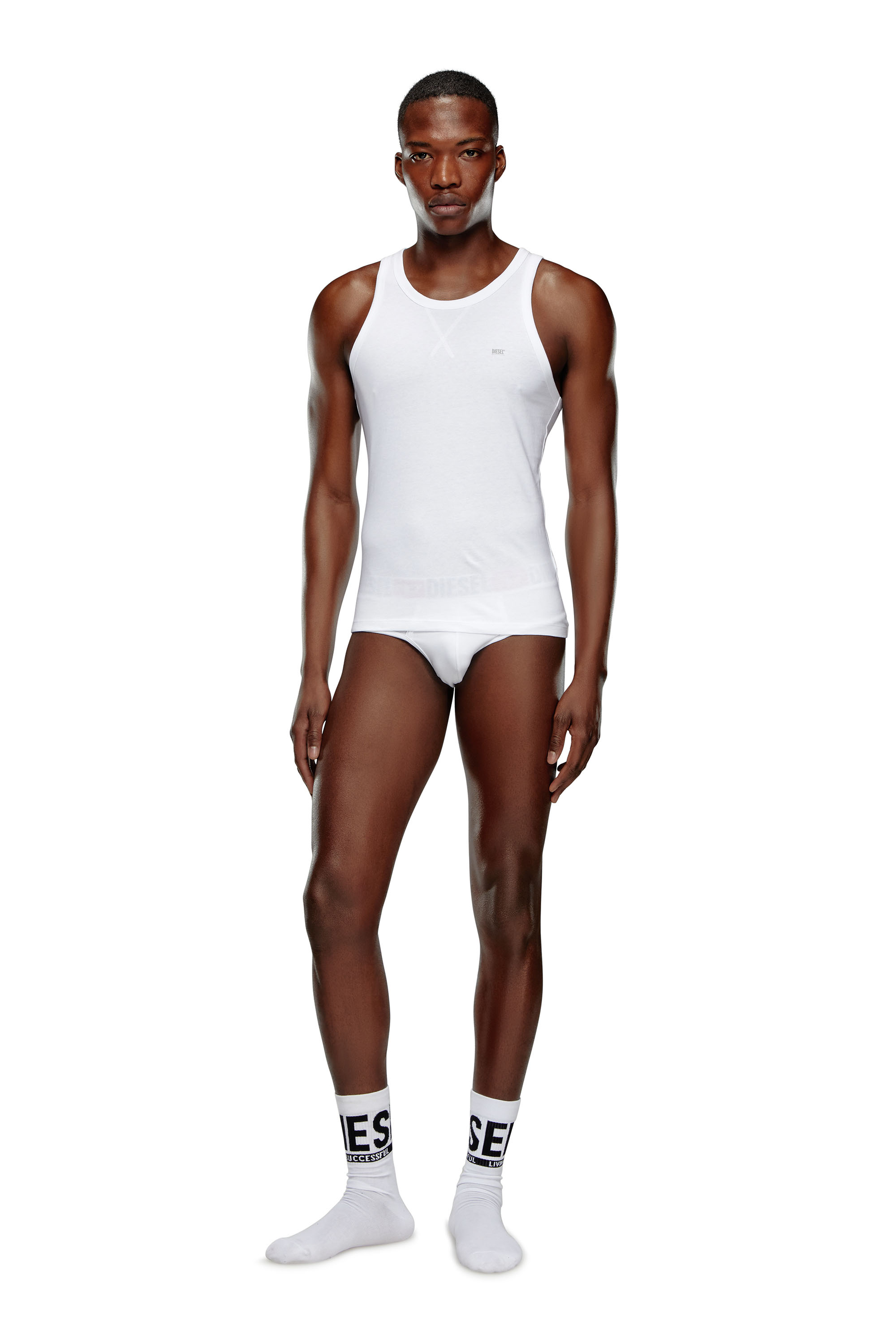 Diesel - UMTK-WALTYTWOPACK, Man's Two-pack of cotton tank tops in White - 3
