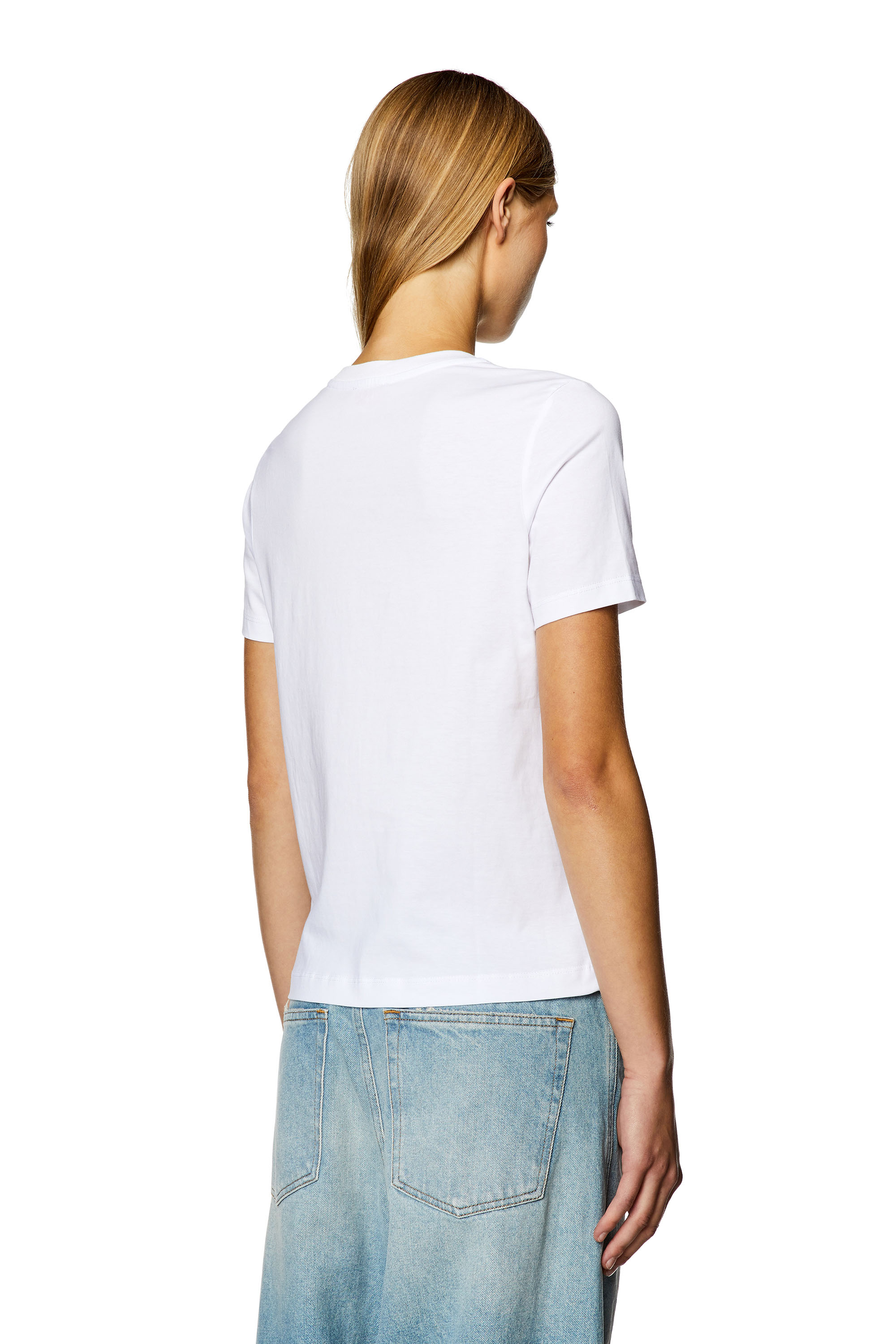 Diesel - T-REG-D, Woman's T-shirt with mini logo patch in White - 4
