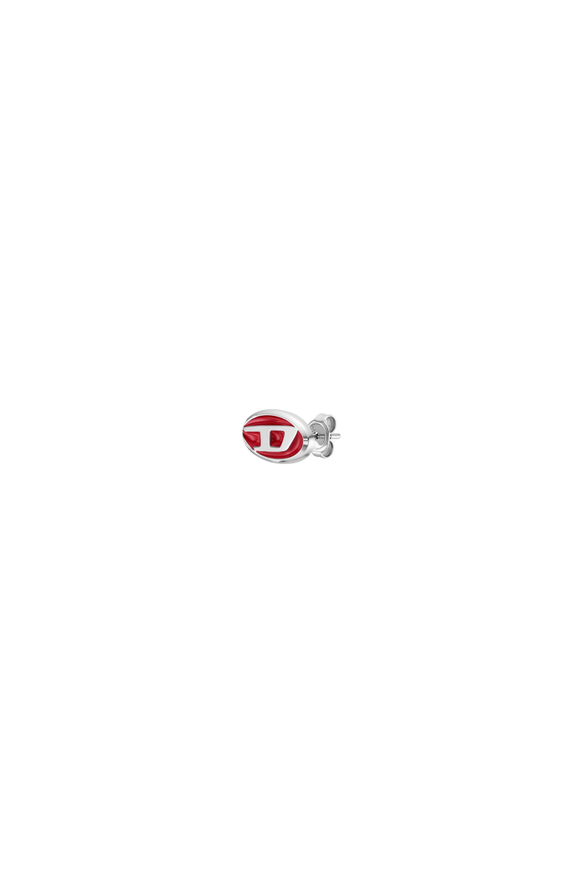 Diesel - DX1443, Unisex's Red enamel and stainless steel single stud earring in Silver - 1