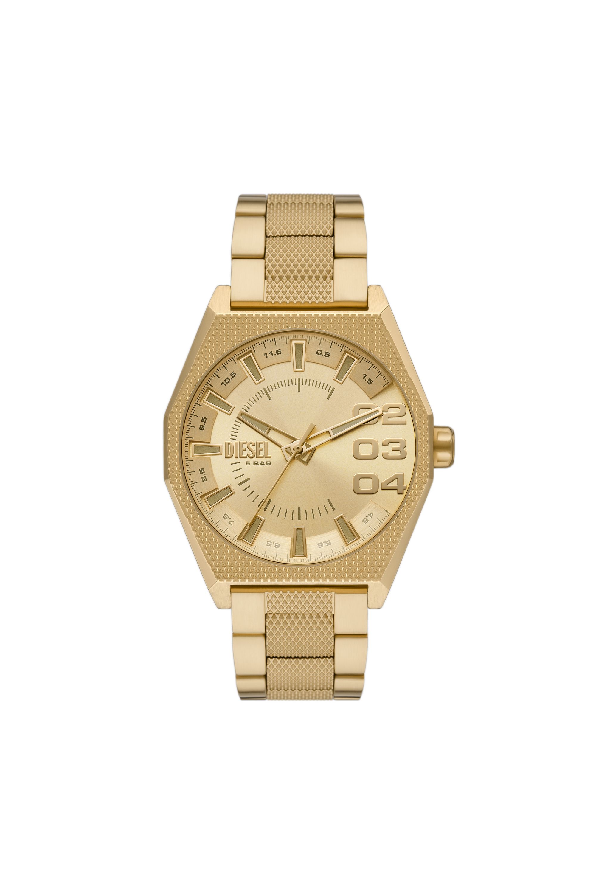 Diesel - DZ2173, Man's Scraper Stainless Steel Watch in Gold - 1