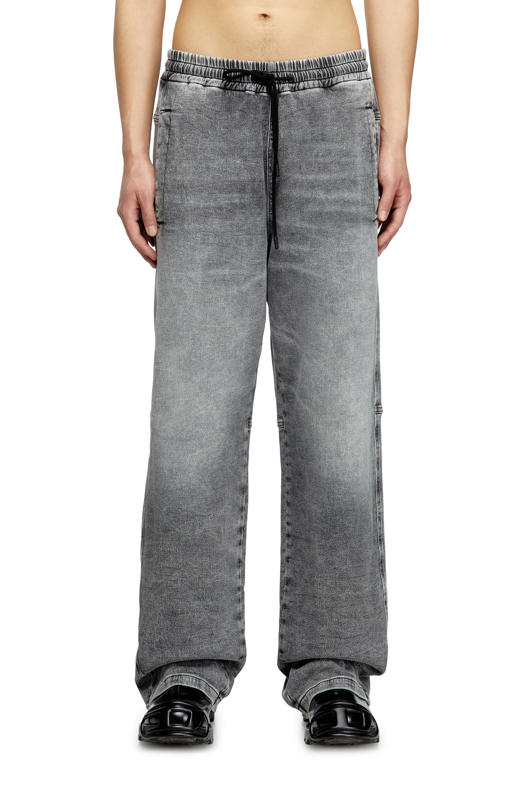 Diesel - Unisex's Relaxed D-Martyans Track Denim 0BEBR, Black/Dark grey - 2