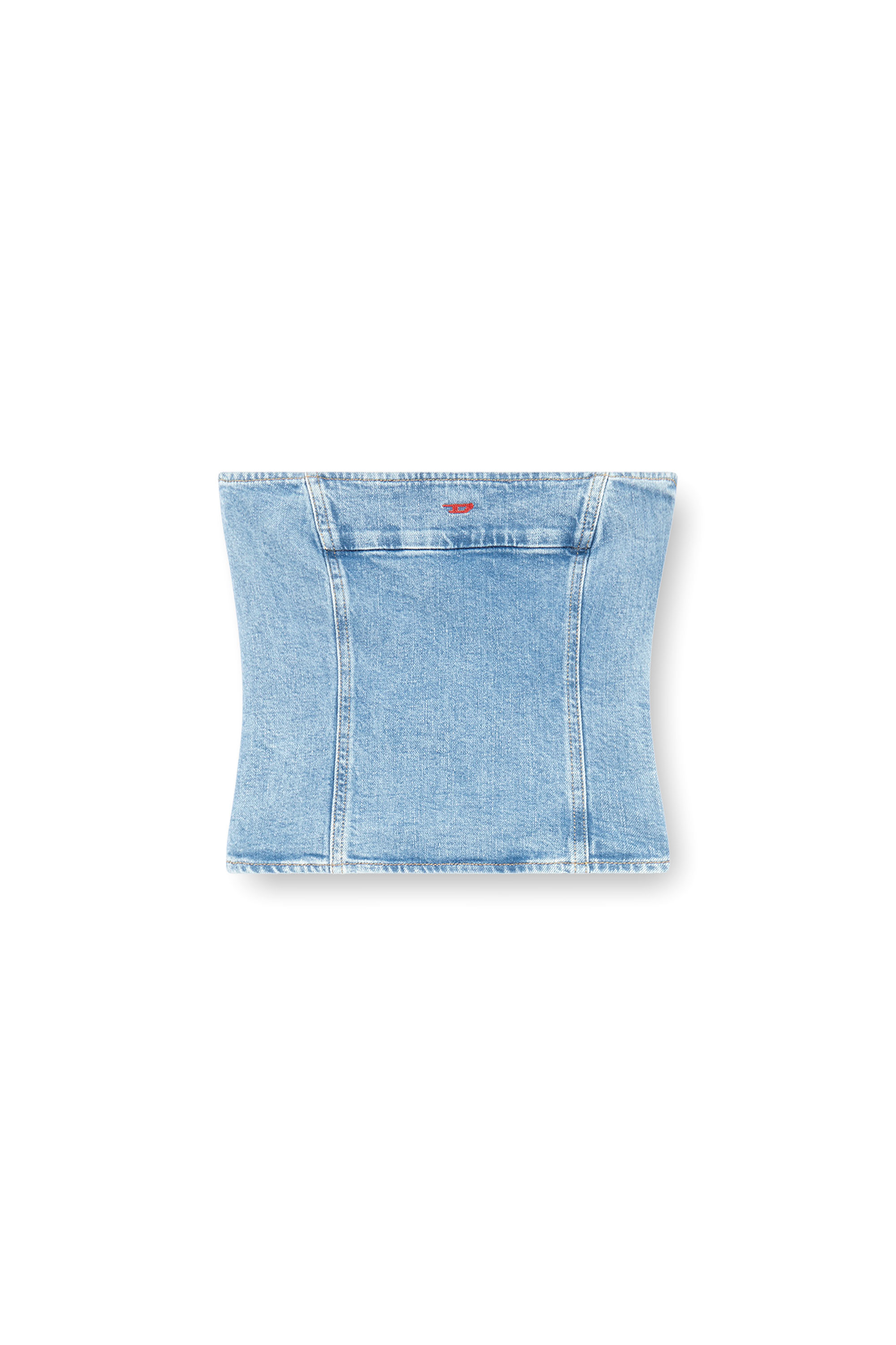 Diesel - DE-VILLE, Woman's Tube top in stretch denim in Light Blue - 3
