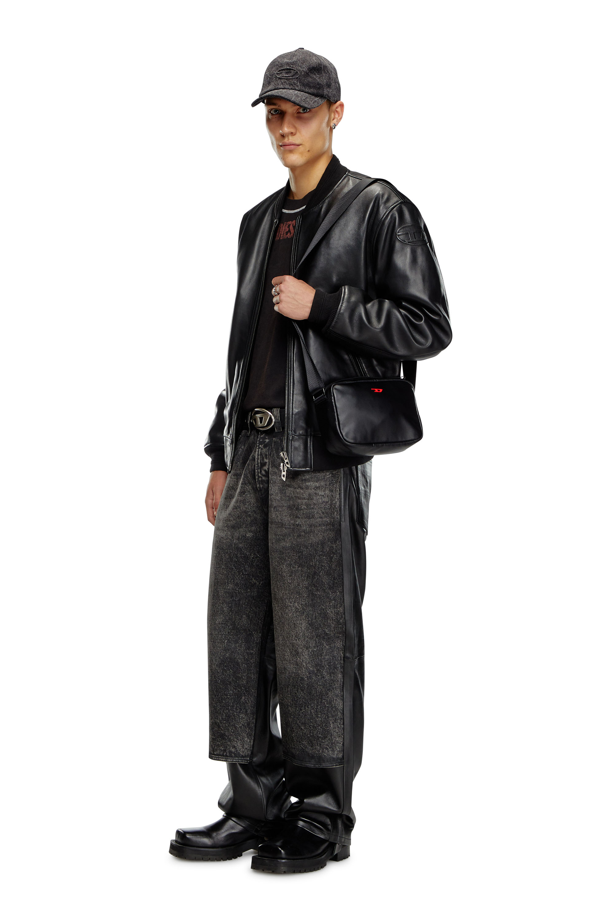 Diesel - RAVE CAMERA BAG X, Man's Rave-Camera bag in nappa leather in Black - 2