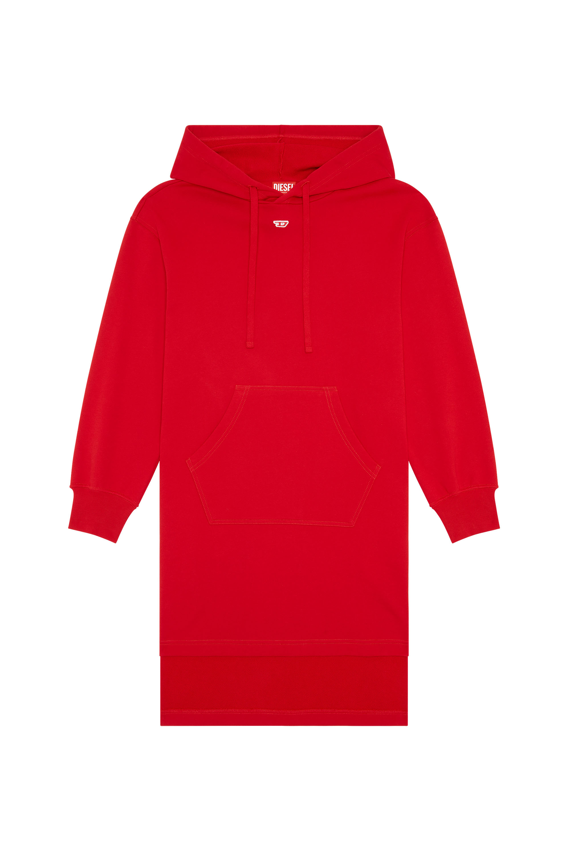 Diesel - D-ILSE-D, Woman's Hoodie dress with D logo in Red - 2