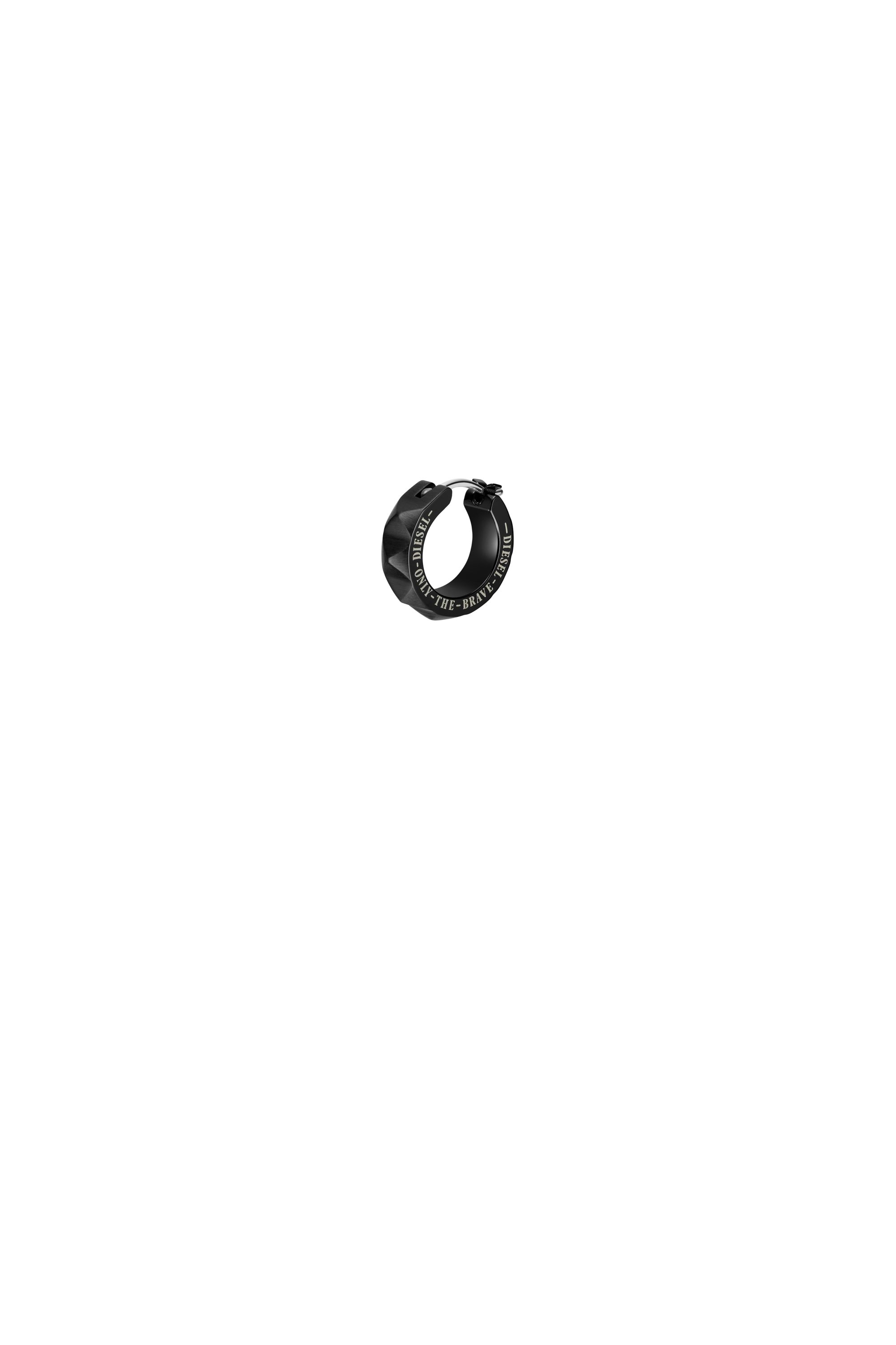 Diesel - DX1273, Man's Black stainless steel studded huggie single earring in Black - 1
