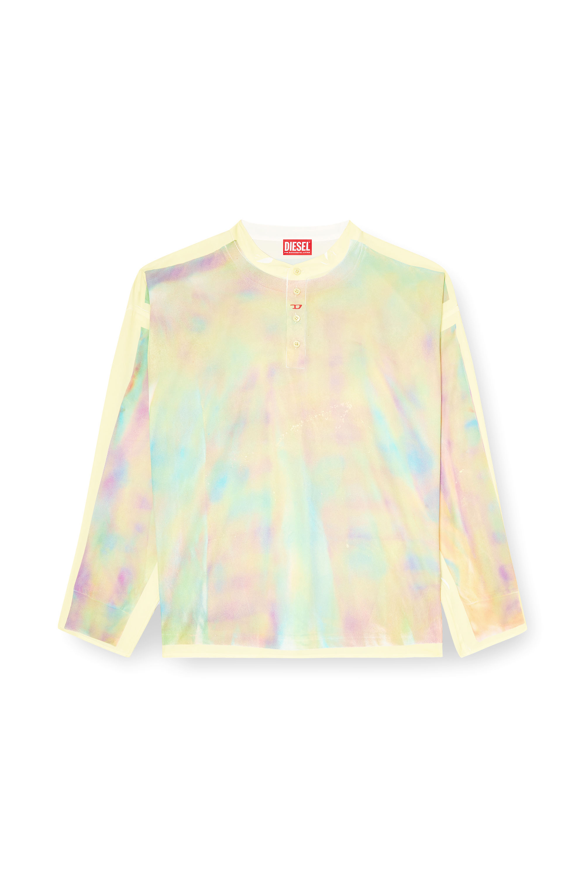 Diesel - T-OLAVI-A-SER-GRAFFITI-CHI, Unisex's Henley top with graffiti print in Yellow - 3
