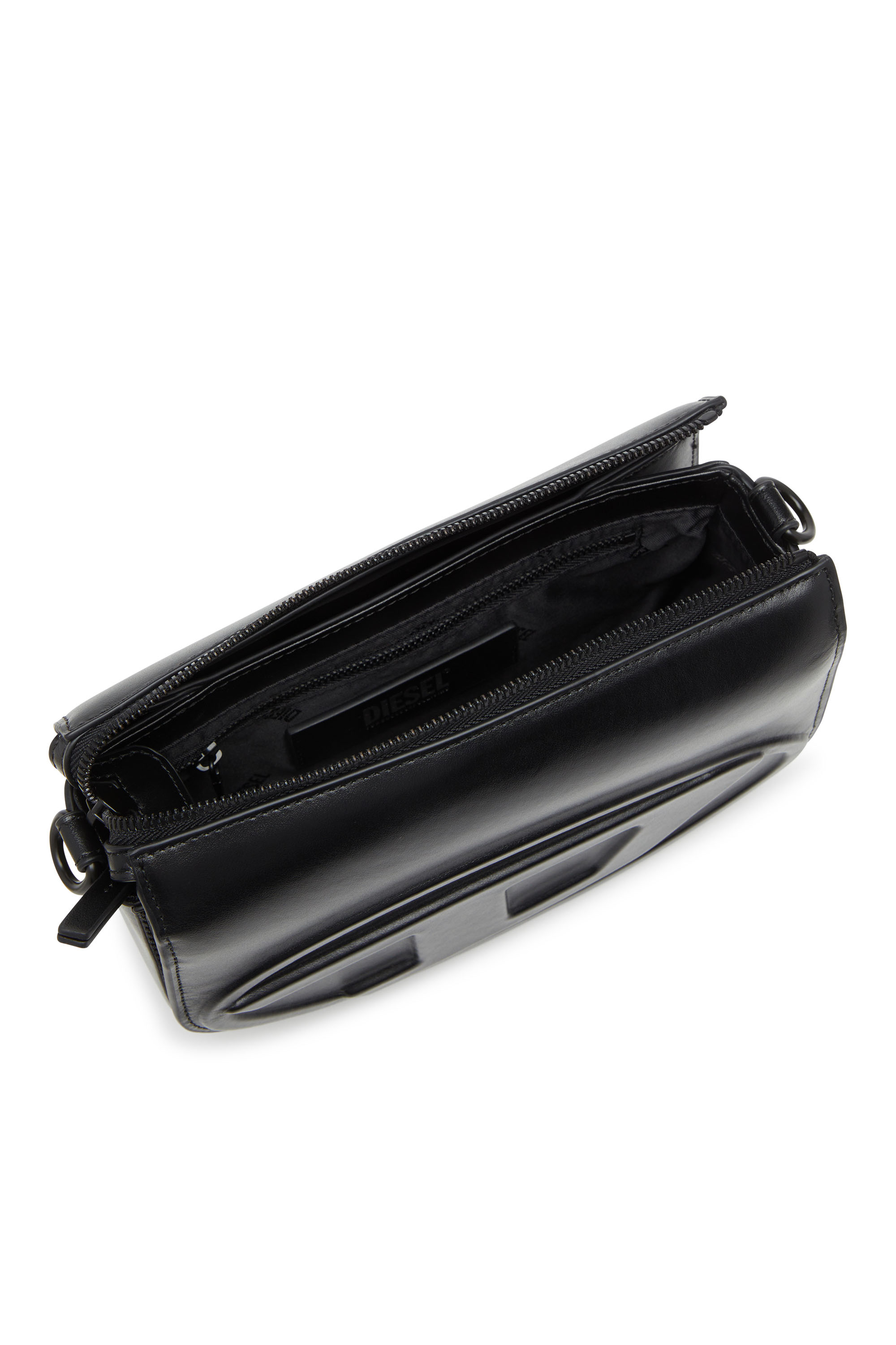 Diesel - 1DR CAMERA BAG, Unisex's 1DR-Camera bag in premium leather in Black - 4