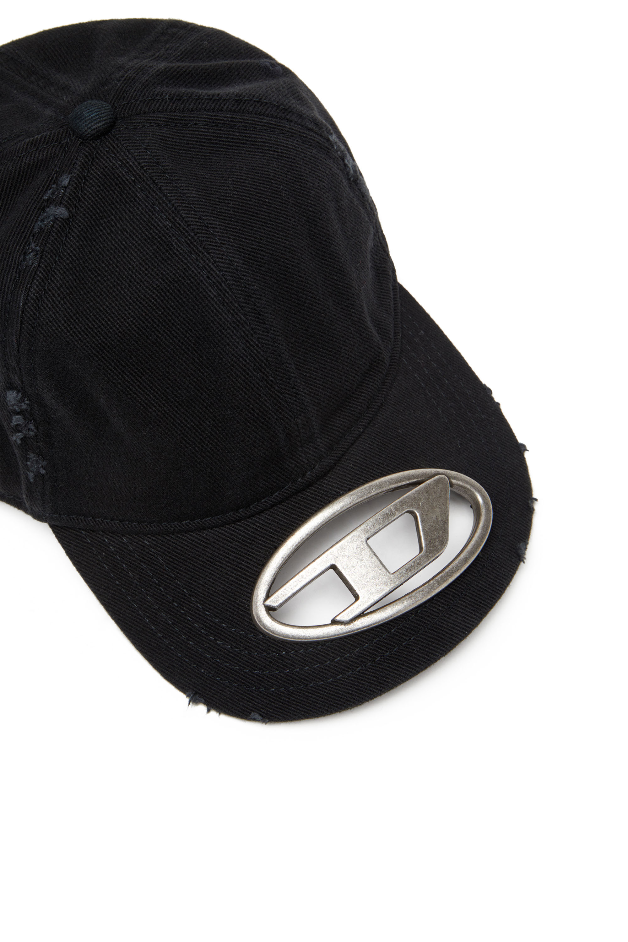 Diesel - C-BEAST-A1, Man's Baseball cap with metal Oval D plaque in Black - 4