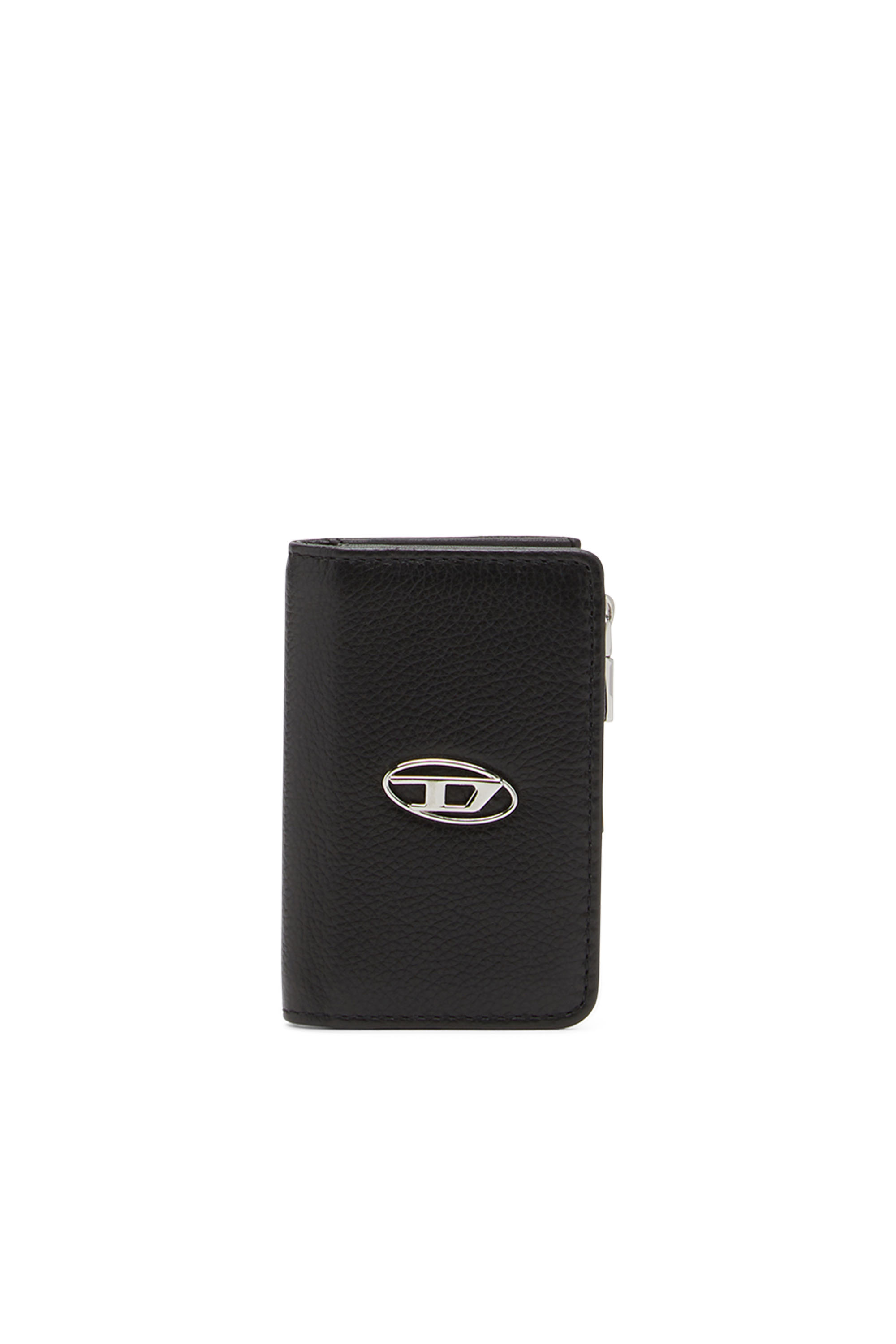 Diesel - L-ZIP KEY, Man's Key case in grained leather in Black - 1
