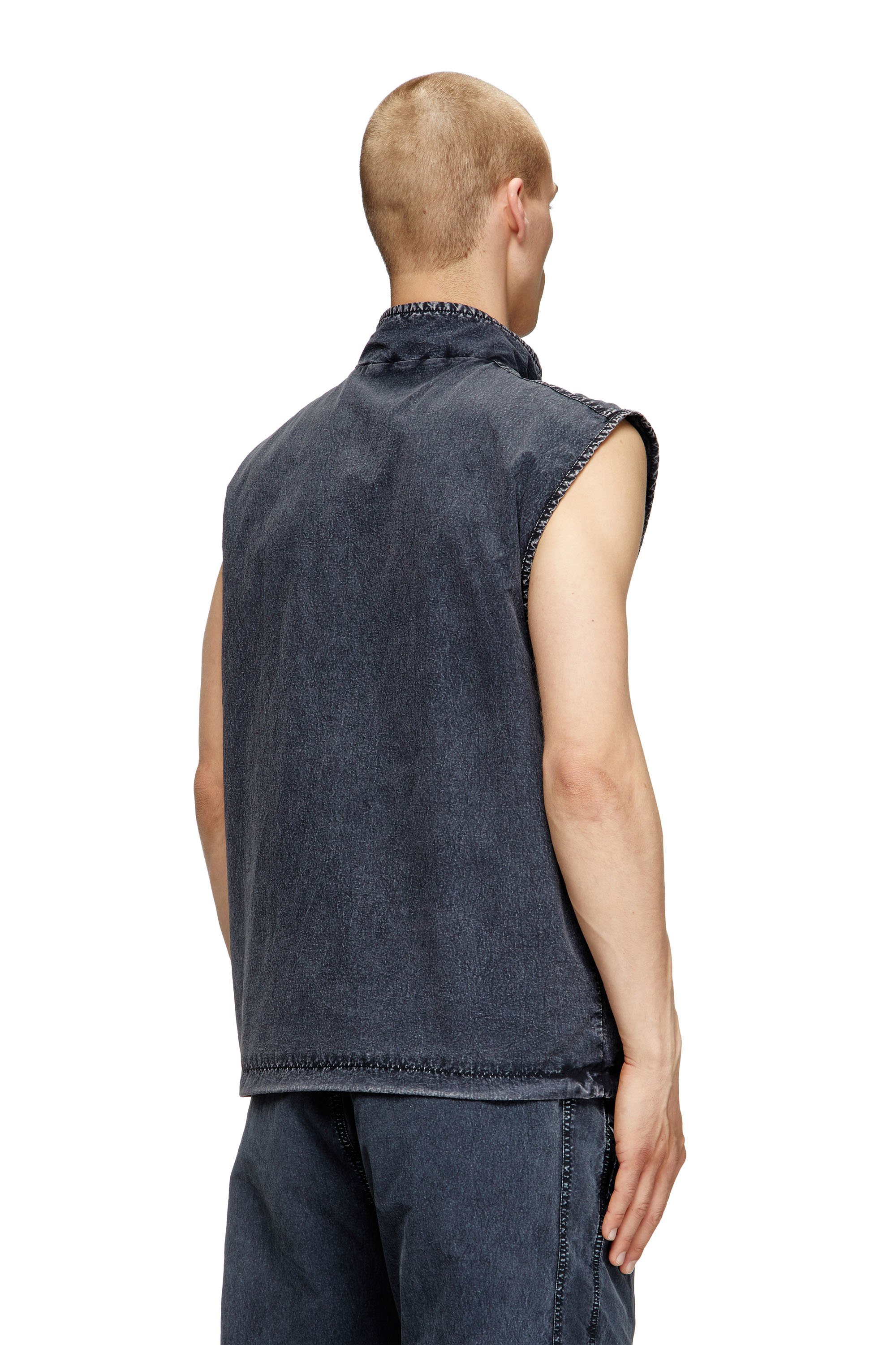 Diesel - J-ERB, Man's Vest in recycled nylon taslan in Black - 4