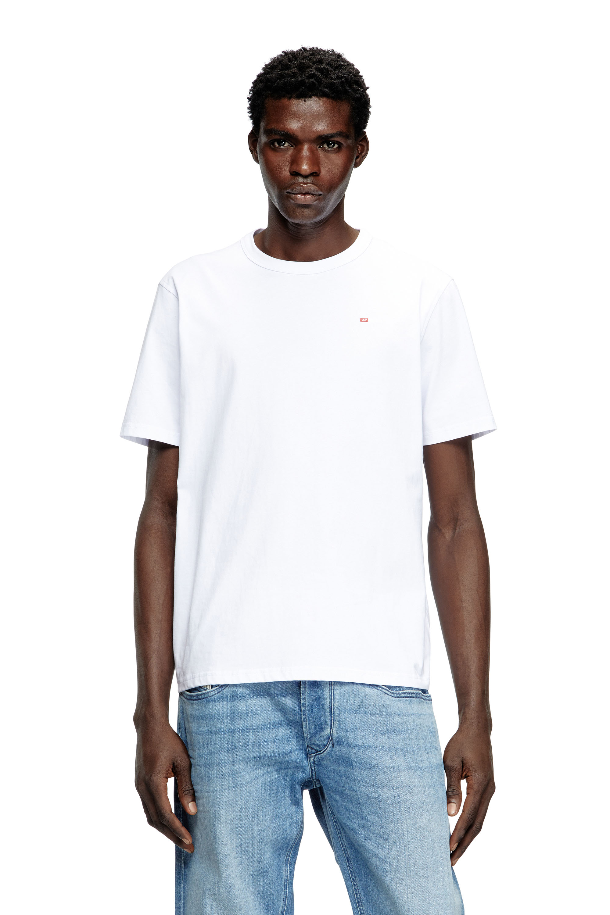 Diesel - T-ADJUST-MICRODIV, Unisex's T-shirt with micro-embroidered logo in White - 1