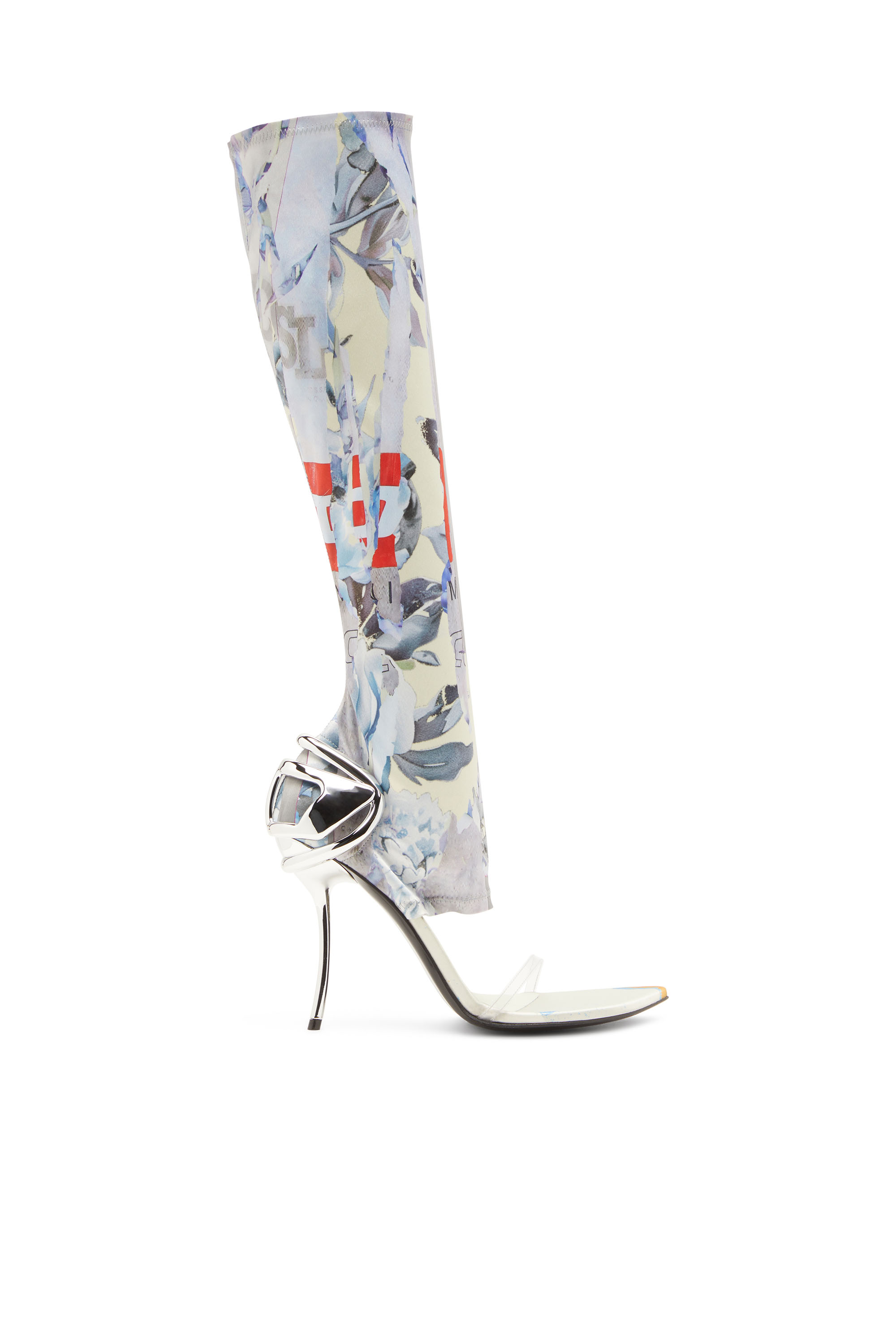 Diesel - D-TEN&HALF SDL KB, Woman's Hybrid sandals with graphic print in White/Blue - 2