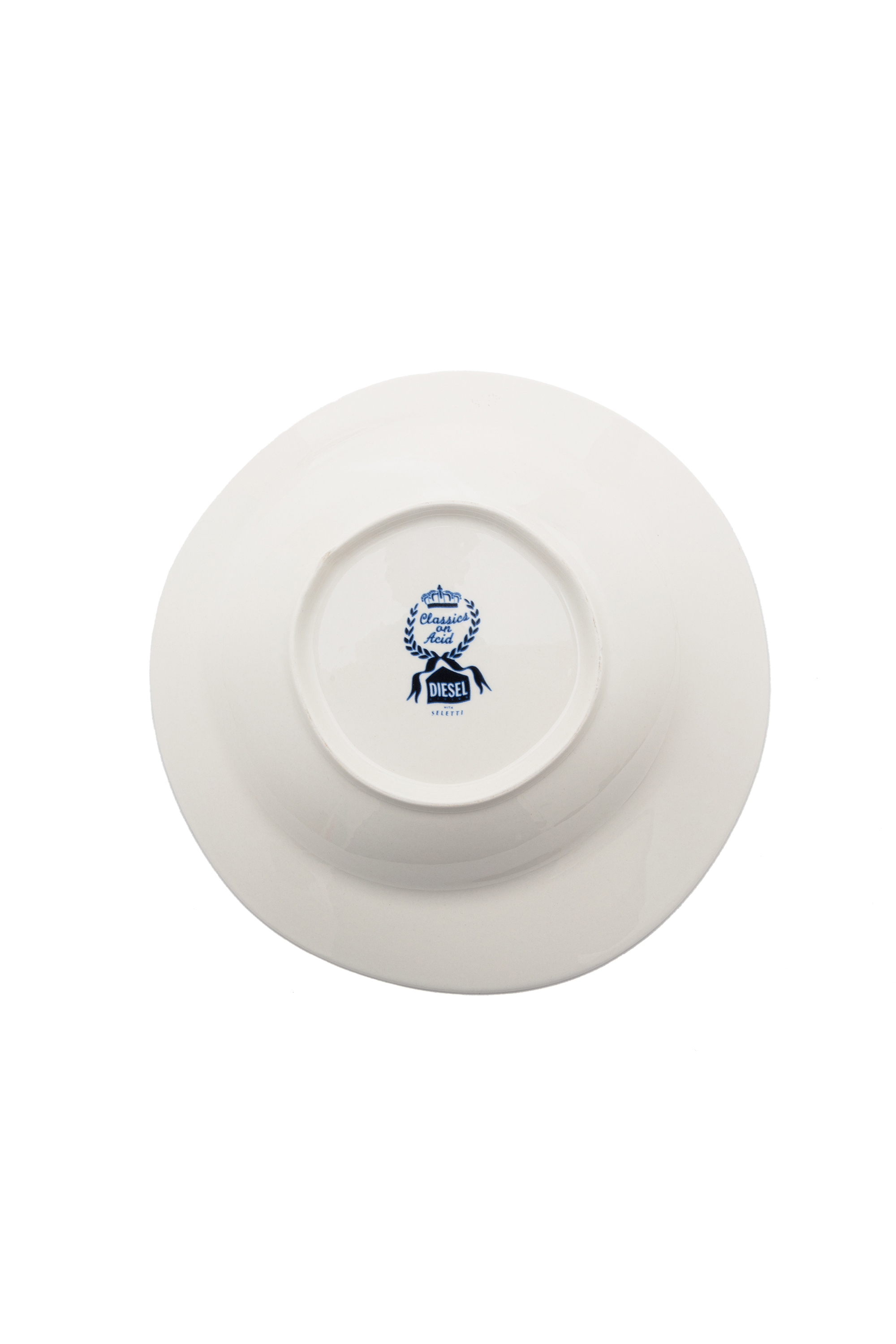 Diesel - 11222 SOUP PLATE IN PORCELAIN "CLASSIC O, Unisex's Pocelain soupe plate in White/Blue - 3