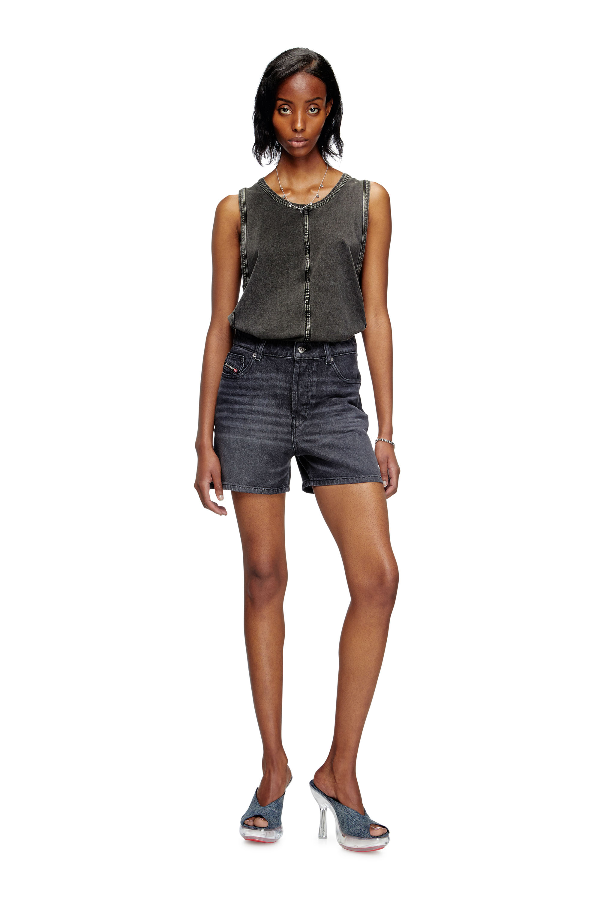 Diesel - DE-JIRO, Woman's Denim shorts in Black - 2