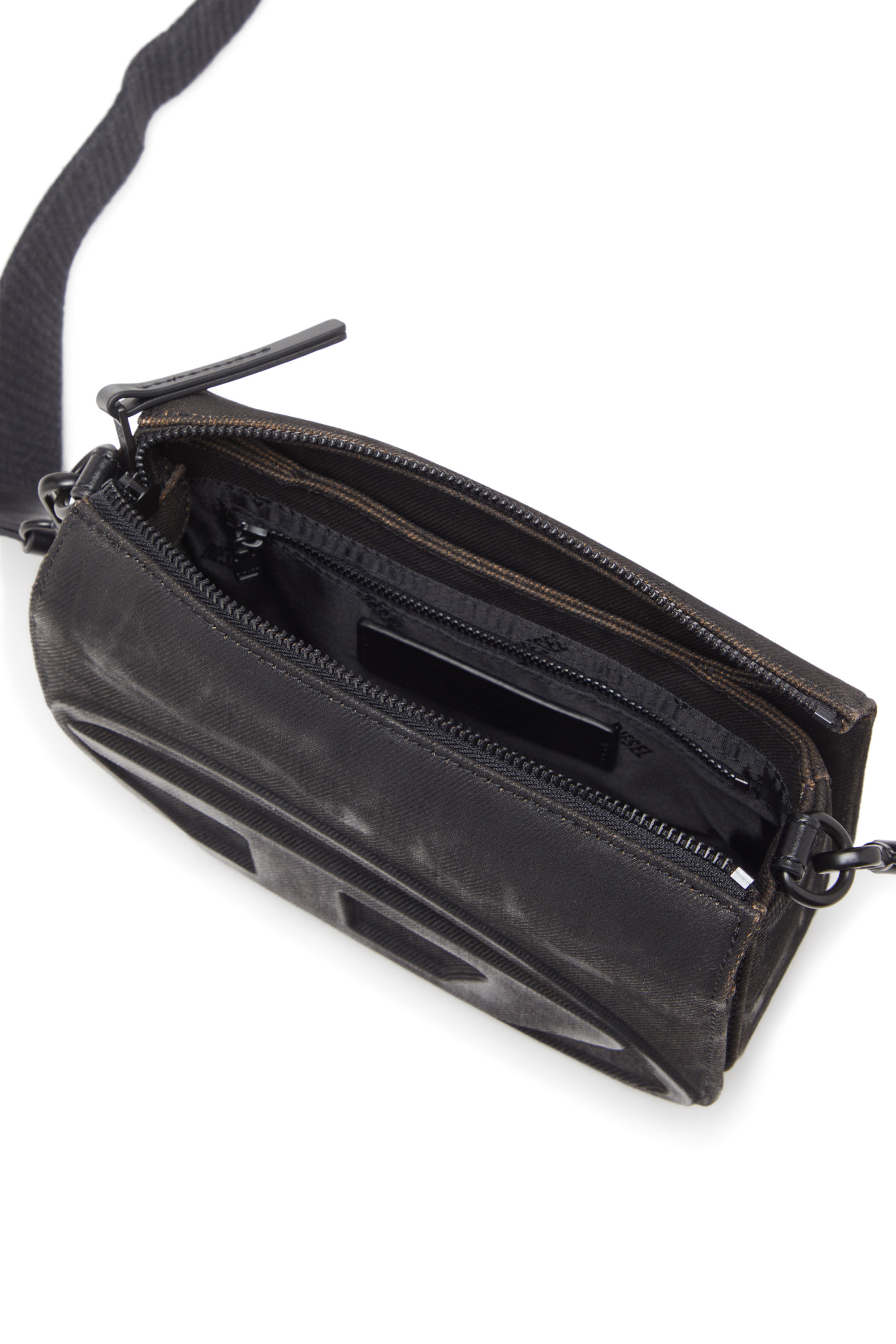 Diesel - 1DR CAMERA BAG, Man's 1DR-Camera bag in flocked denim in Black - 5