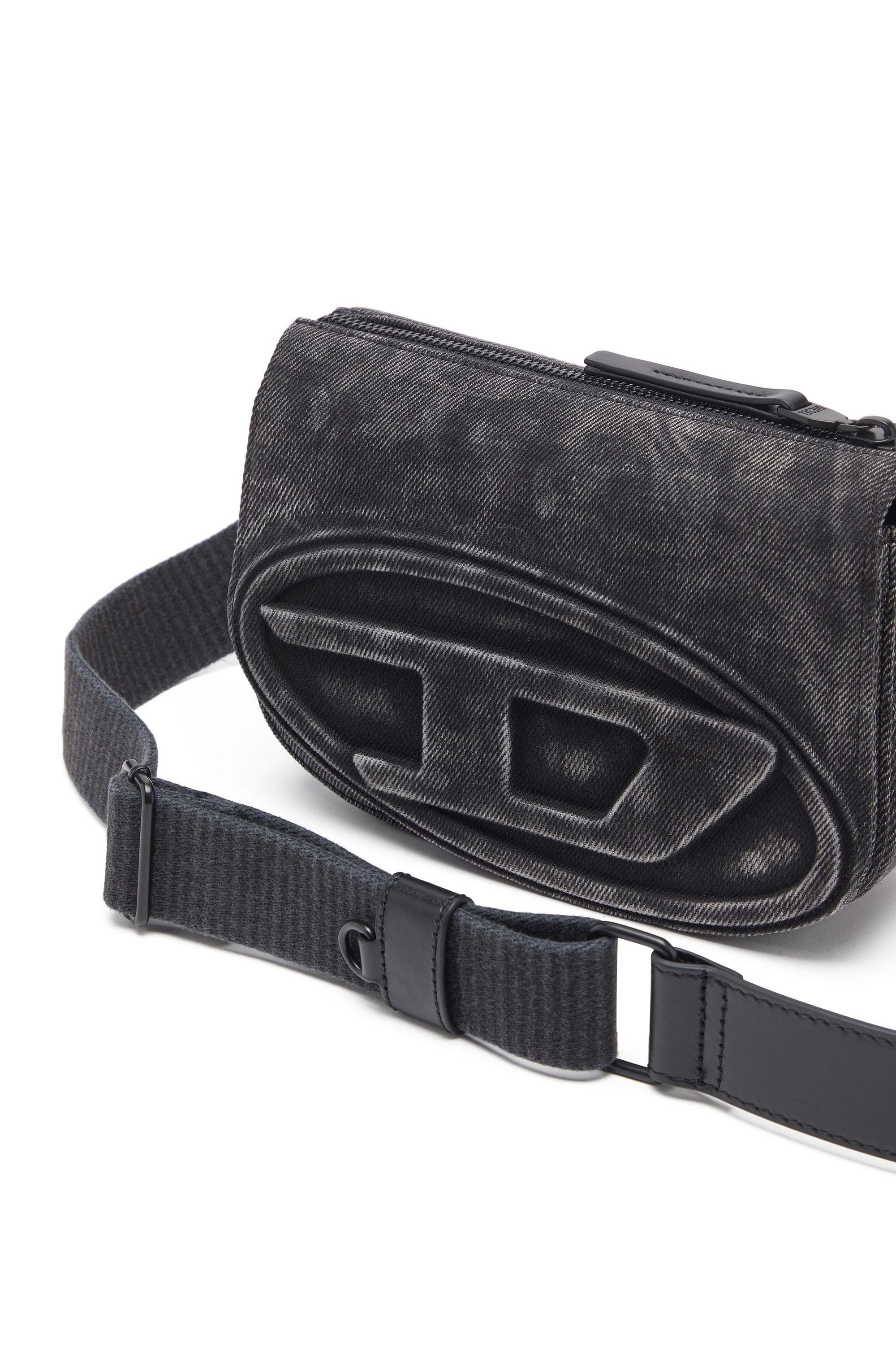 Diesel - 1DR CAMERA BAG, Unisex's 1DR-Camera bag in stonewashed denim in Black - 6
