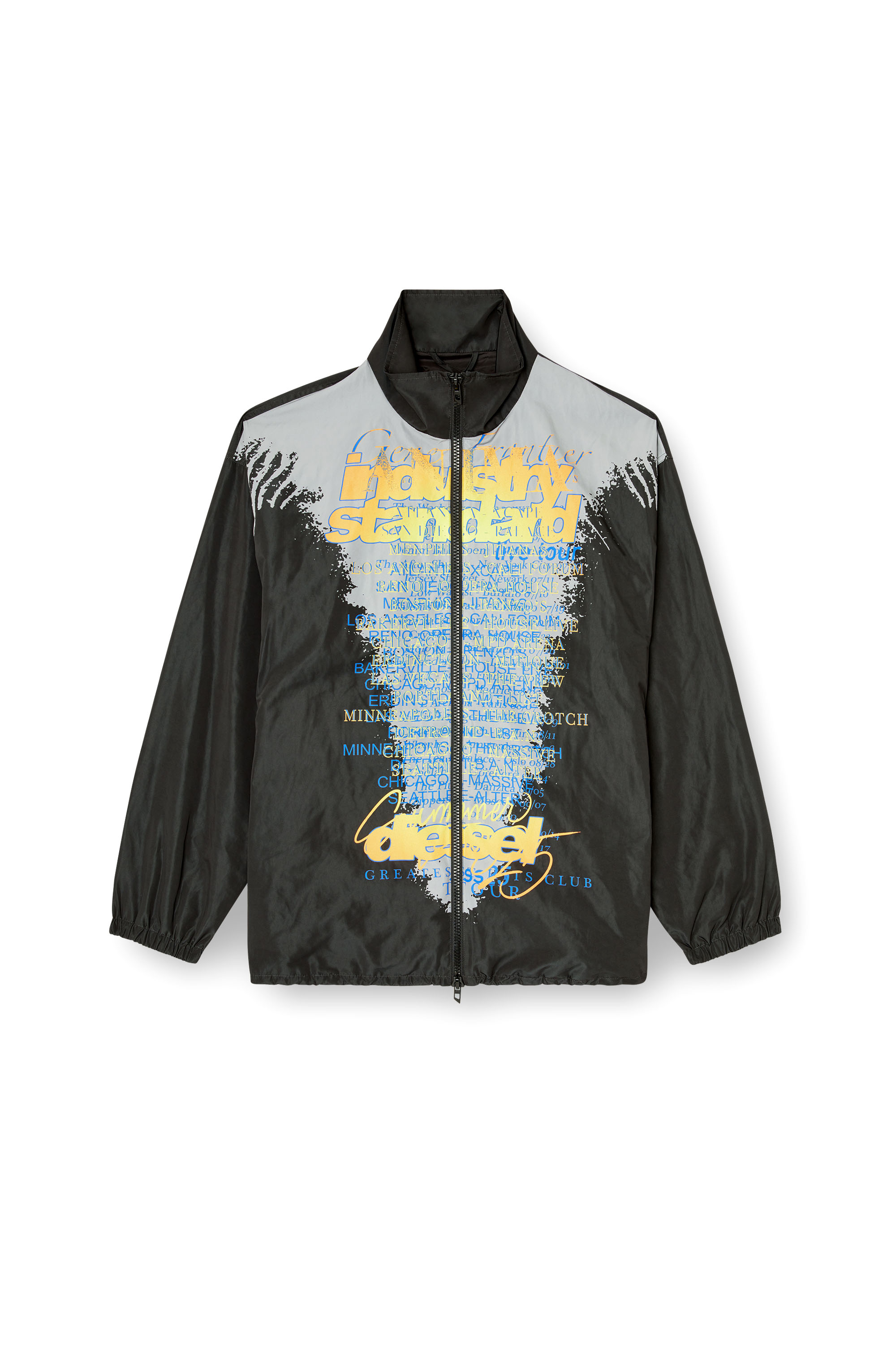 Diesel - J-ERIK, Unisex's Tech-jersey jacket with lyrics print in Black - 3
