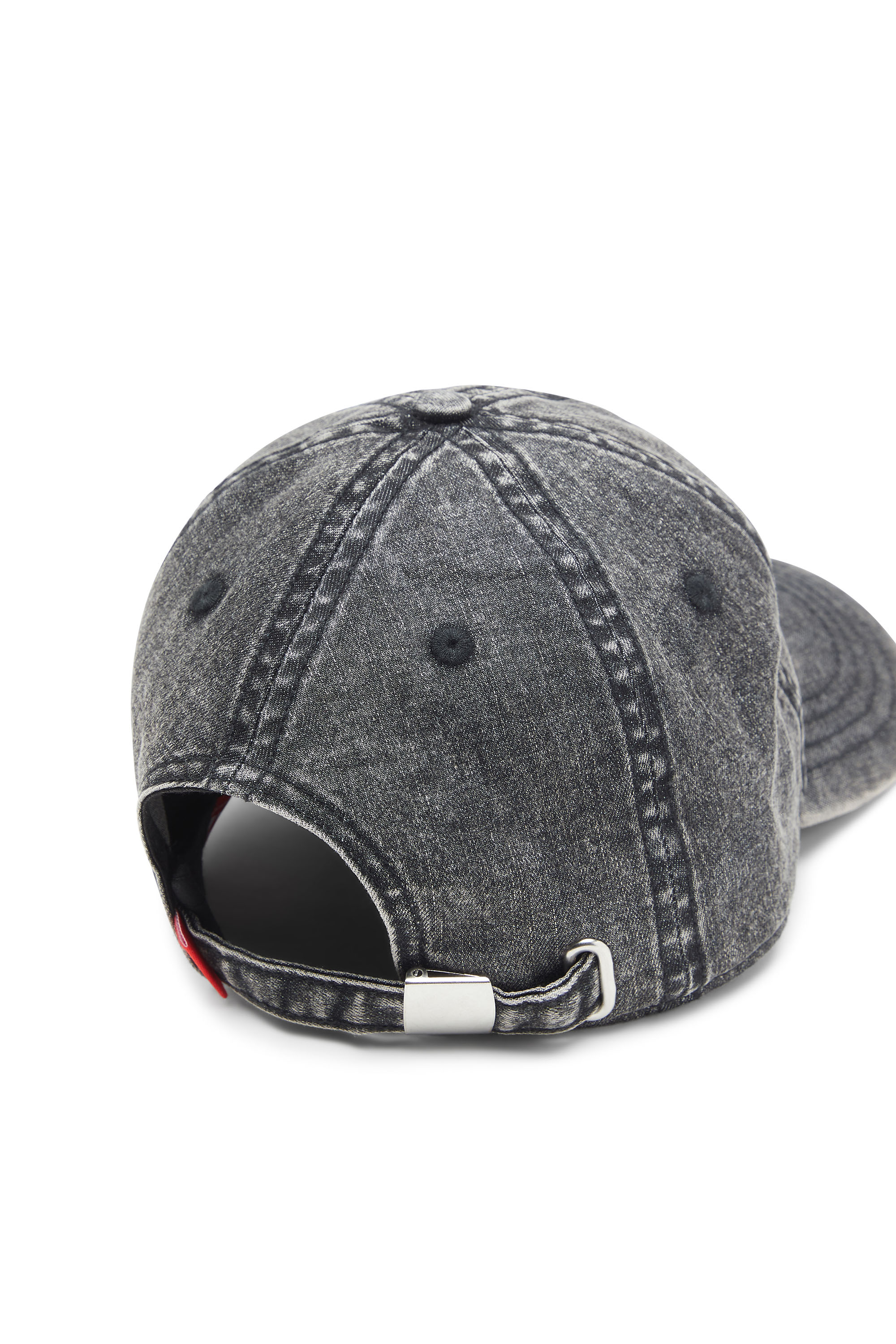 Diesel - C-AP-HOSHI, Man's Denim baseball cap with Oval D hardware in Black - 3