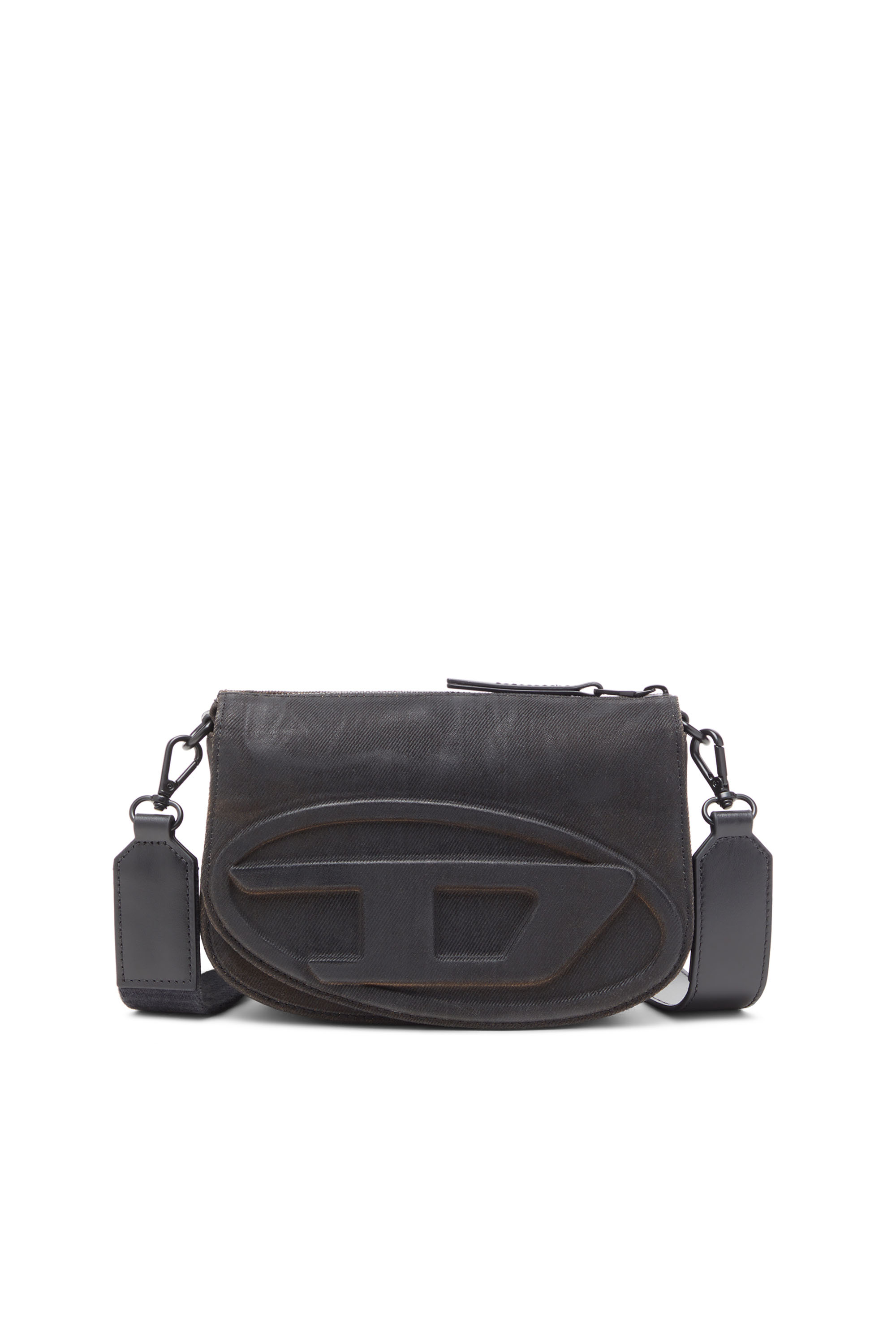 Diesel - 1DR CAMERA BAG, Man's 1DR-Camera bag in flocked denim in Black - 2