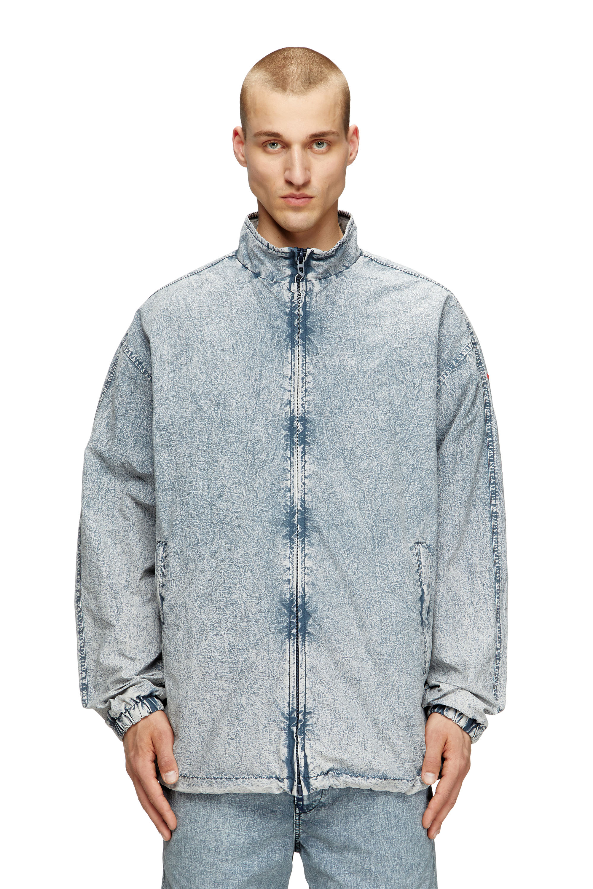 Diesel - J-WILSON, Man's Jacket in recycled nylon taslan in Light Blue - 1