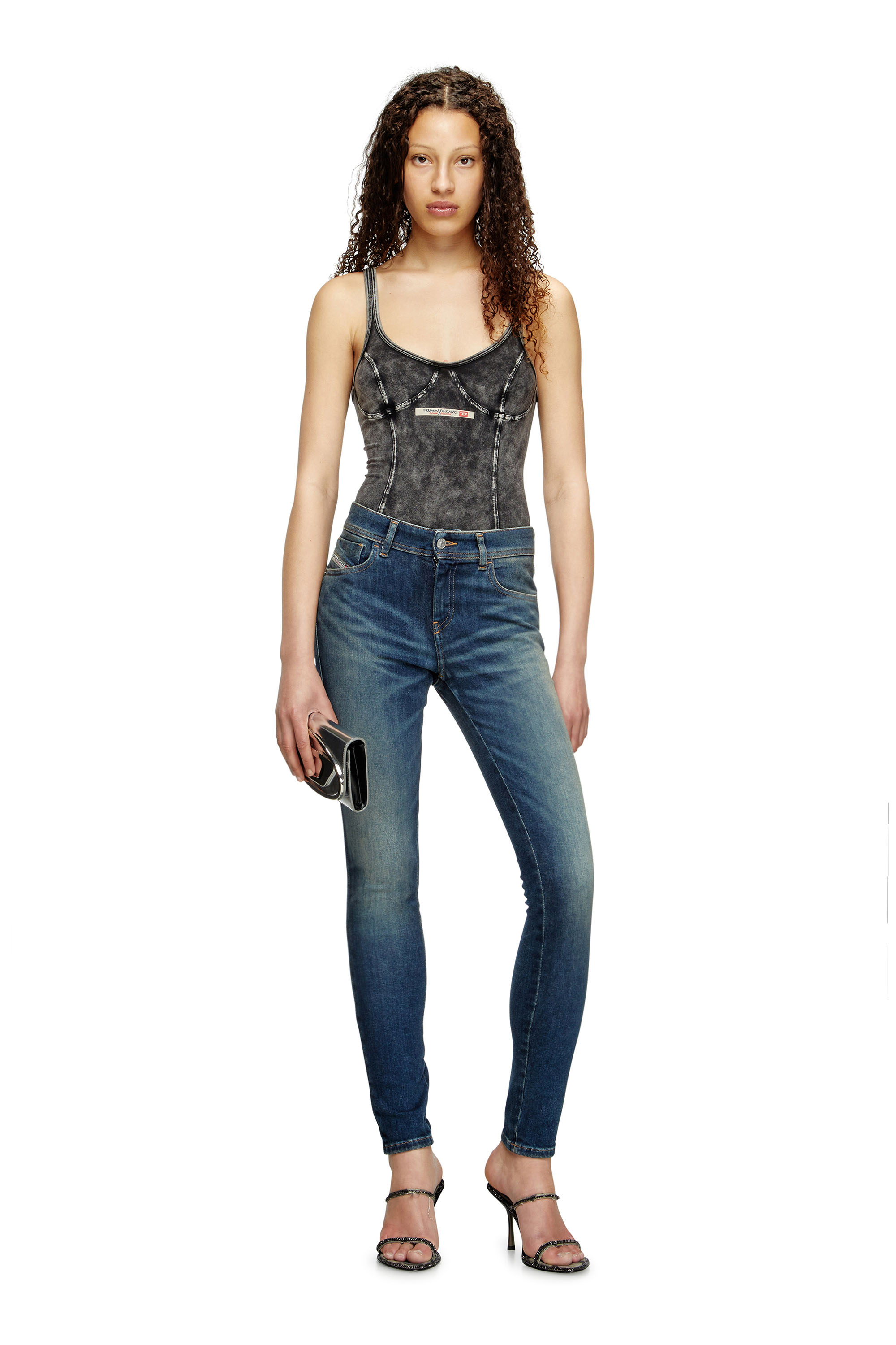 Diesel - Woman's Skinny Jeans 2017 Slandy 09L95, Medium blue - 2